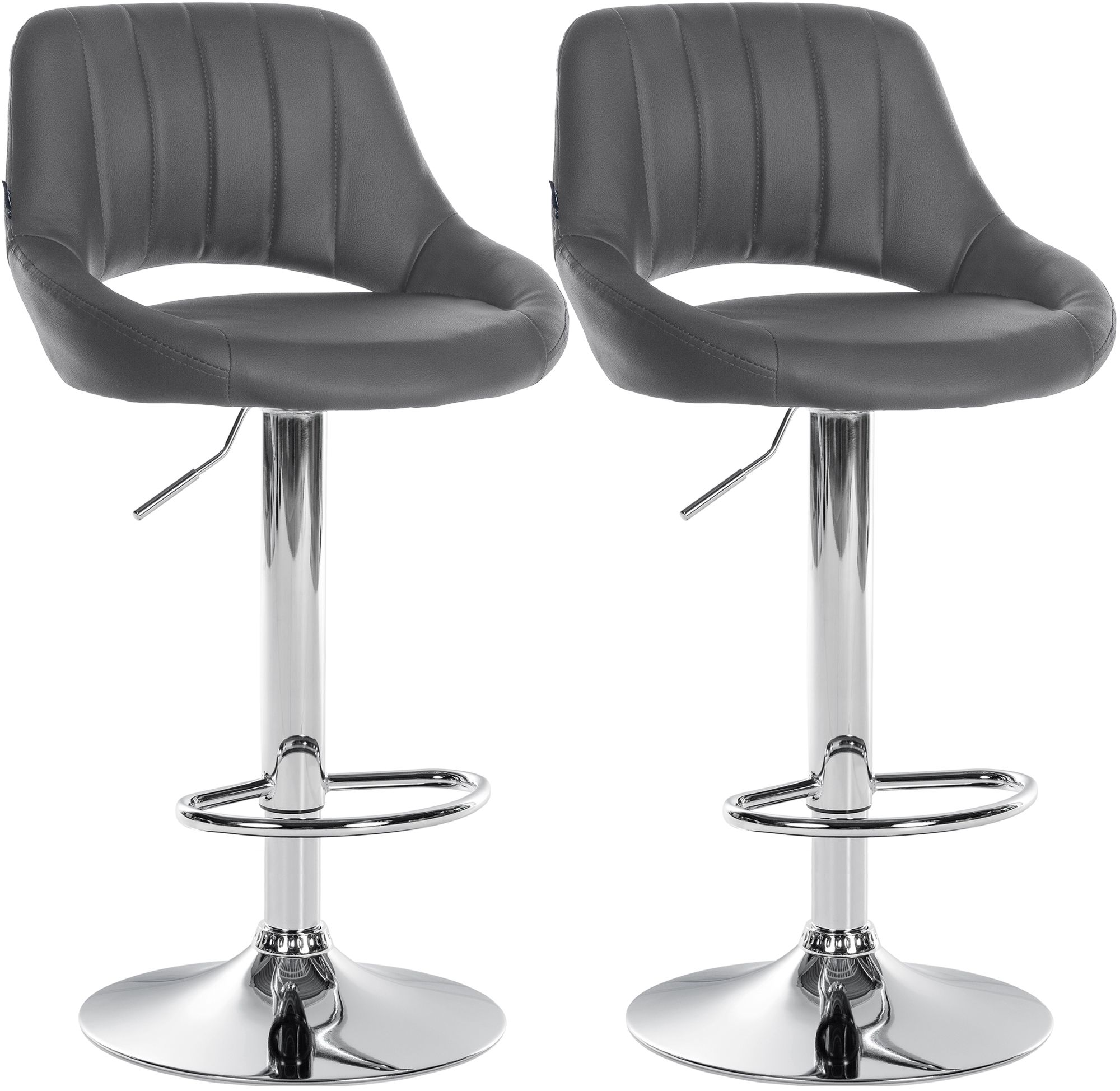 2er Set Barhocker Milet Kunstleder C, grau