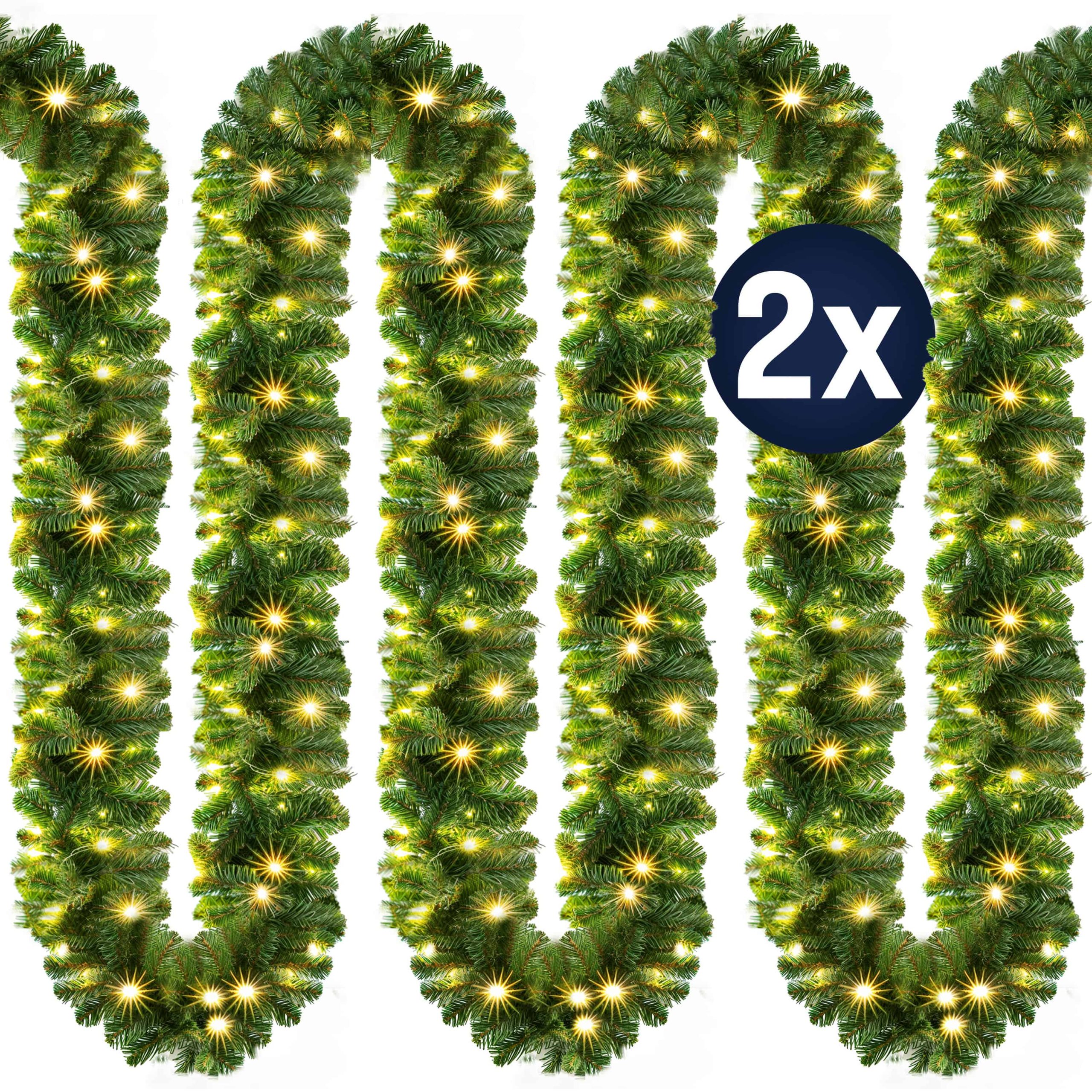 Weihnachtsgirlande 5m 2er-Set In-/Outdoor