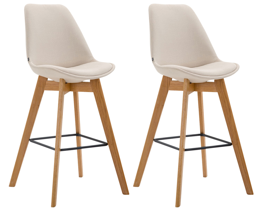 2er Set Barhocker Metz Stoff natura, creme