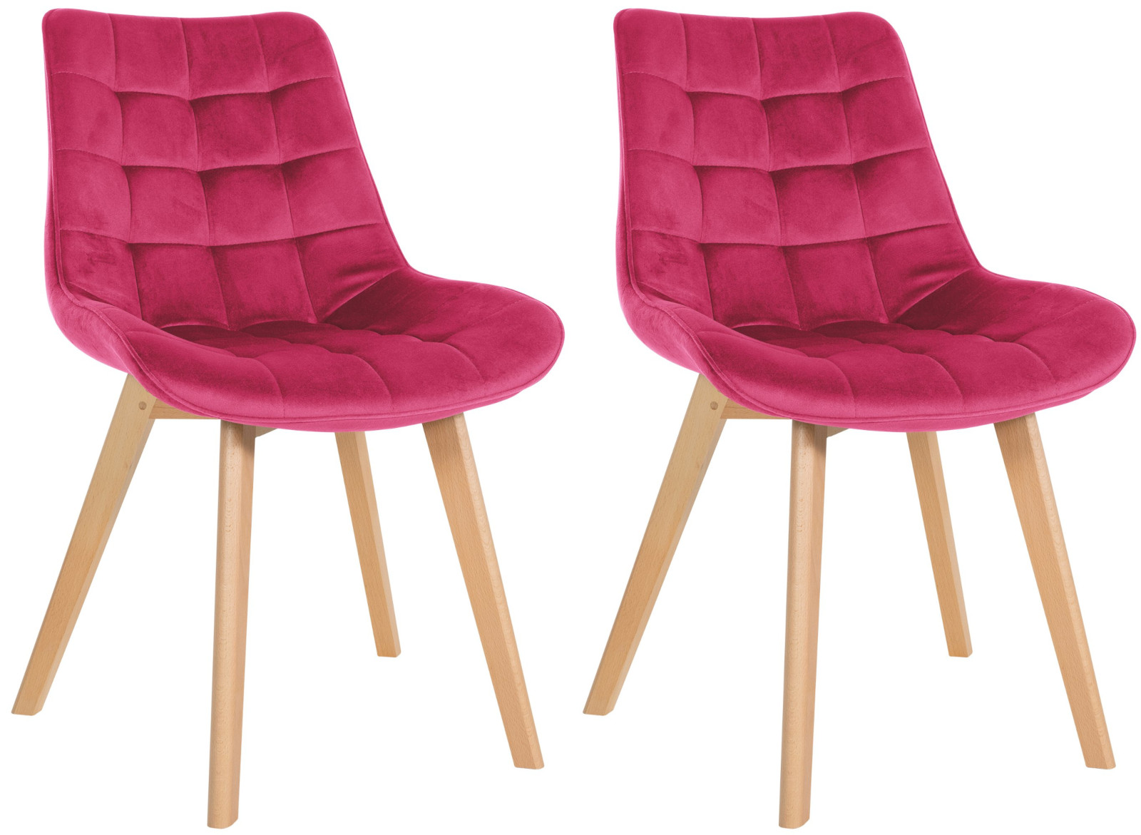2er Set Stühle Brook Samt, rot