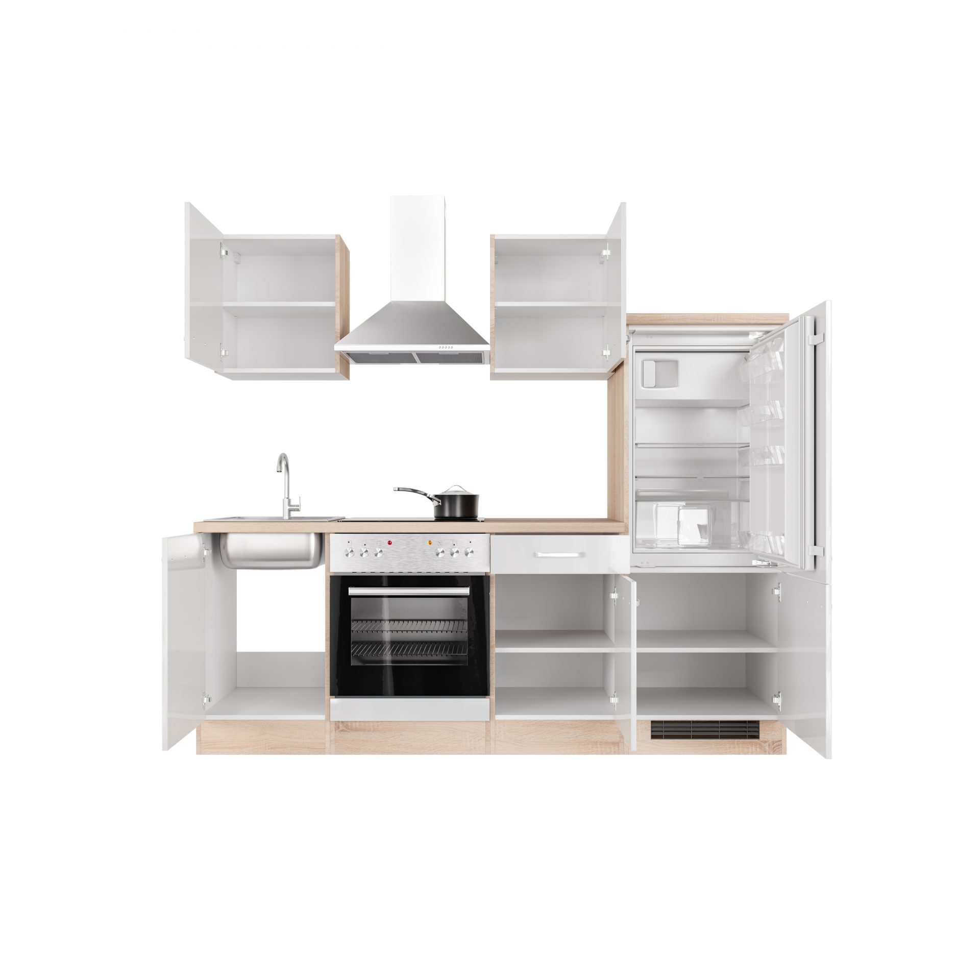 Küchenzeile Valero 220 cm mit E-Geräten