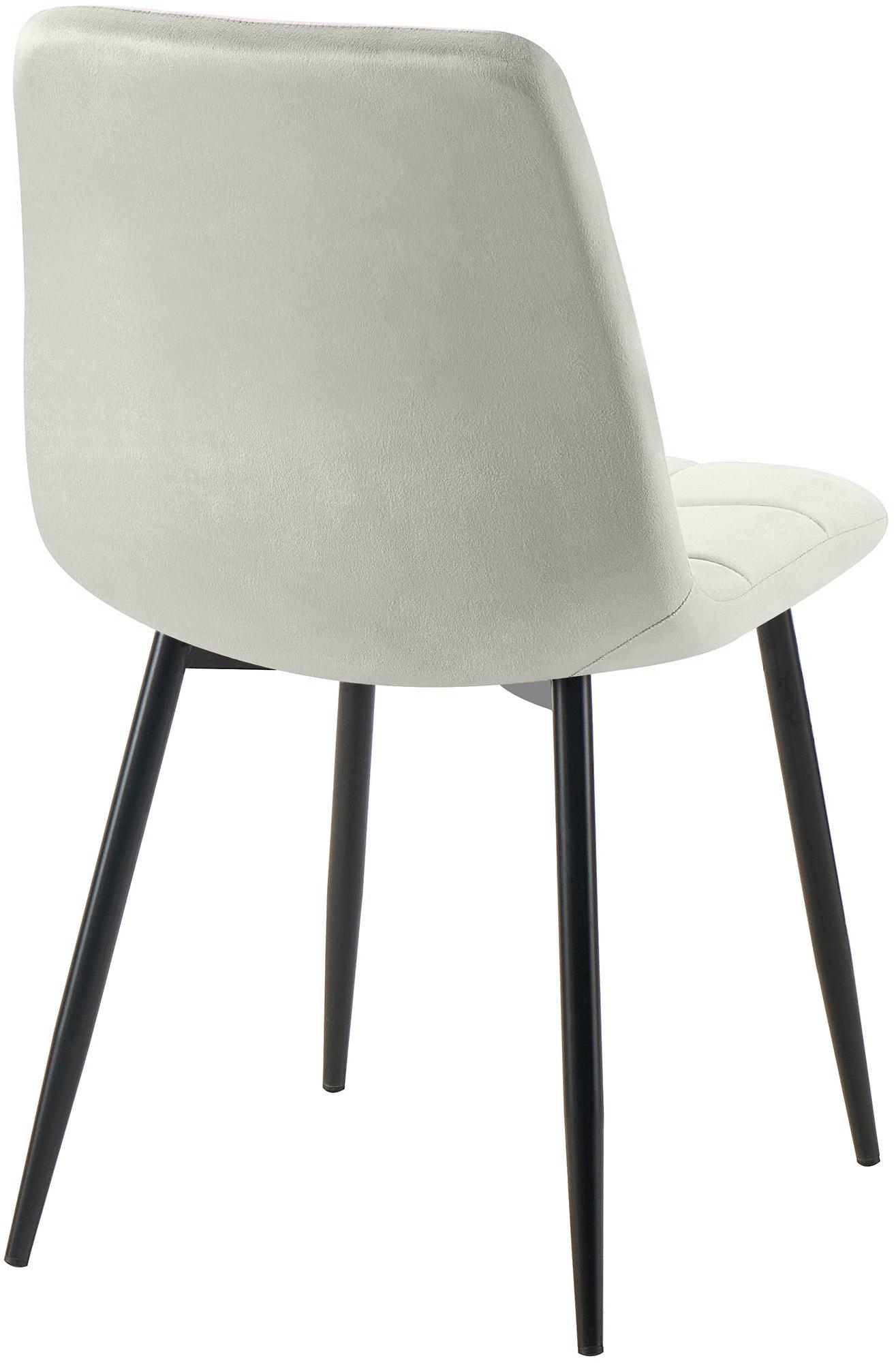 2er Set Esszimmerstuhl Tilde Samt, grau