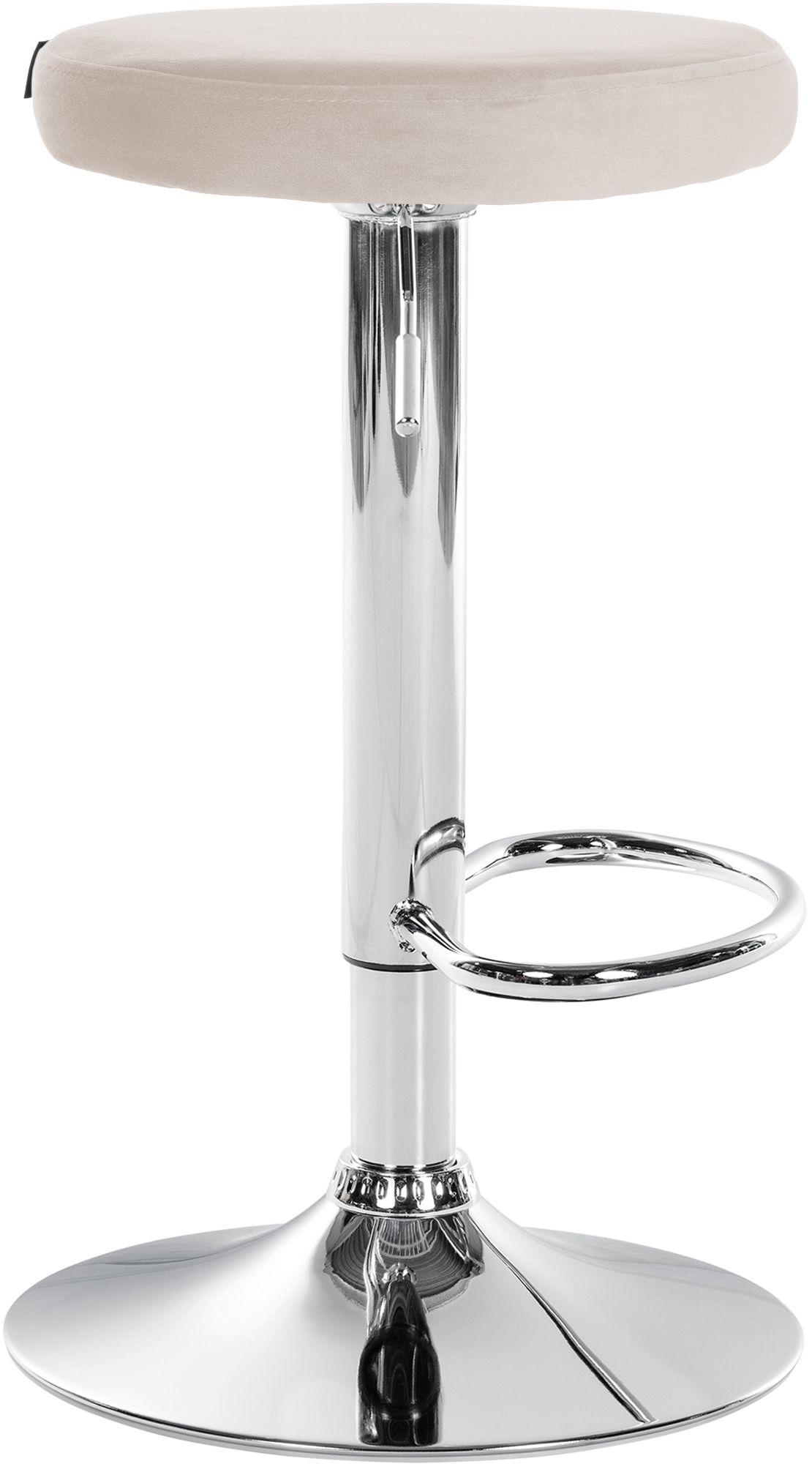 Barhocker Ponte Samt chrom, creme