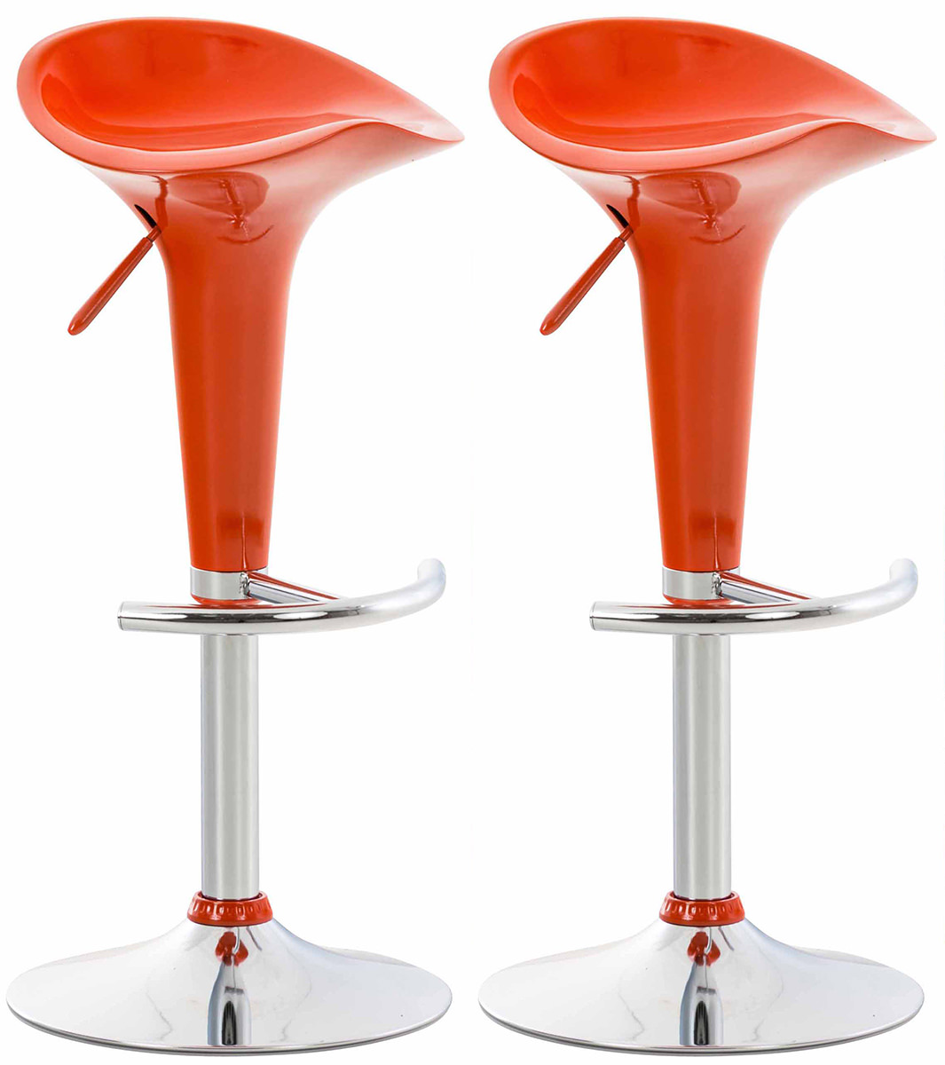 2er Set Barhocker Saddle, orange