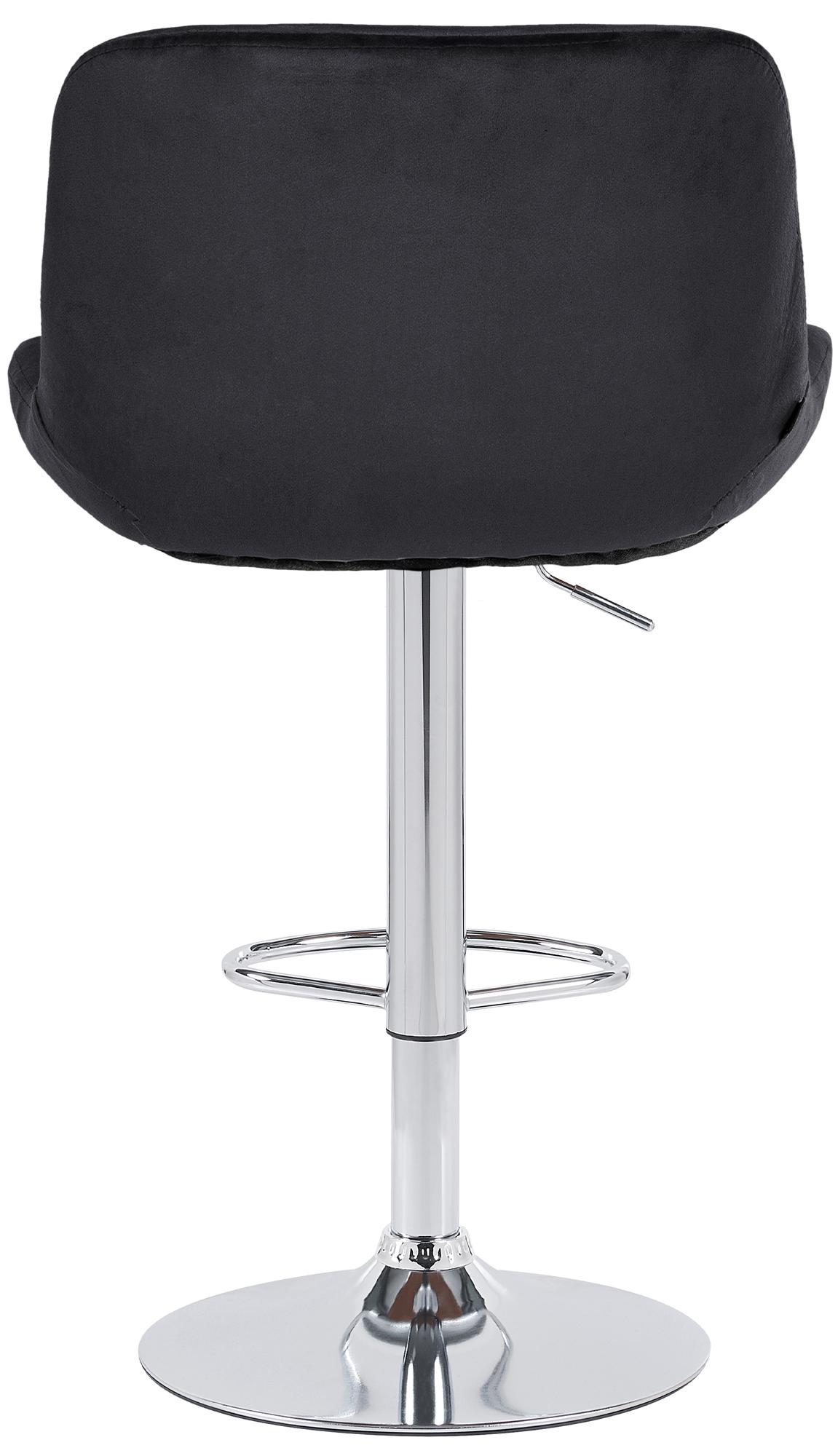 2er Set Barhocker Solon Chrom Samt, schwarz