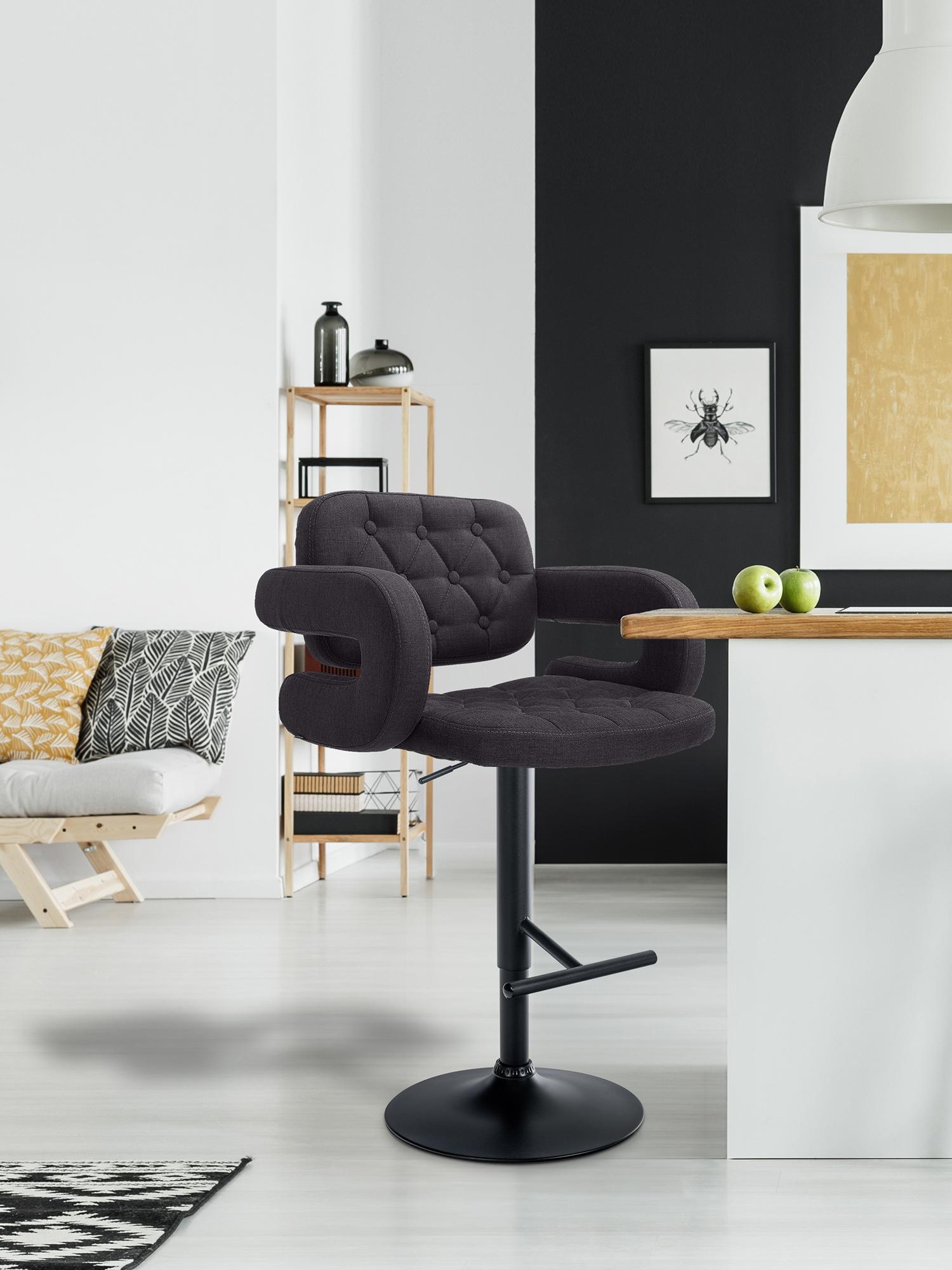 Barhocker Dublin STOFF schwarz, schwarz