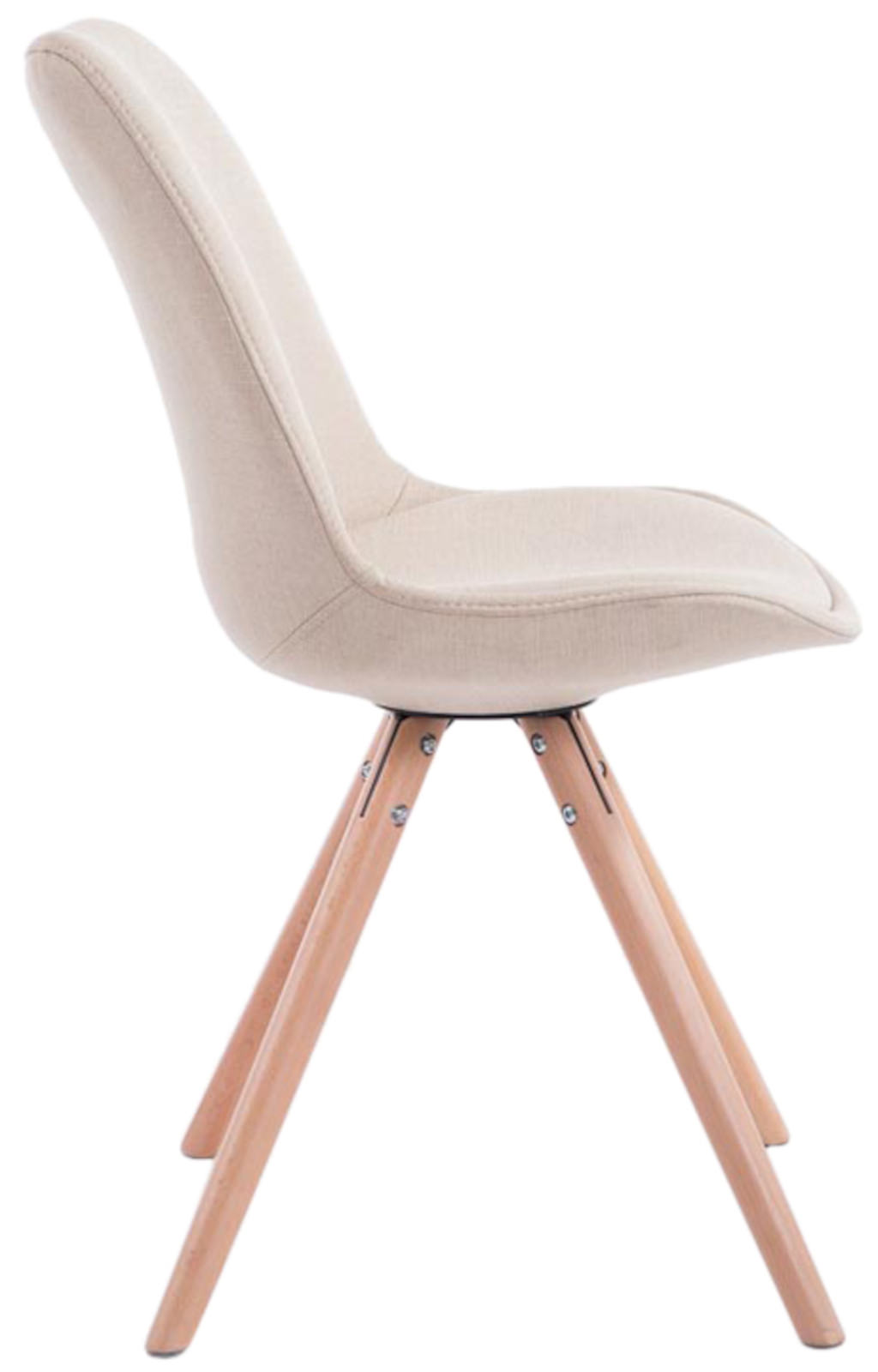 4er Set Stühle Toulouse Stoff Natura Rund, creme