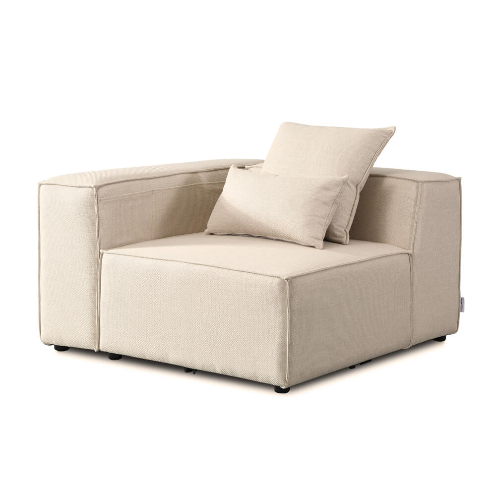 Modulares Sofa Linkes Ecksofa VERONA - 120 x 70 cm Beige