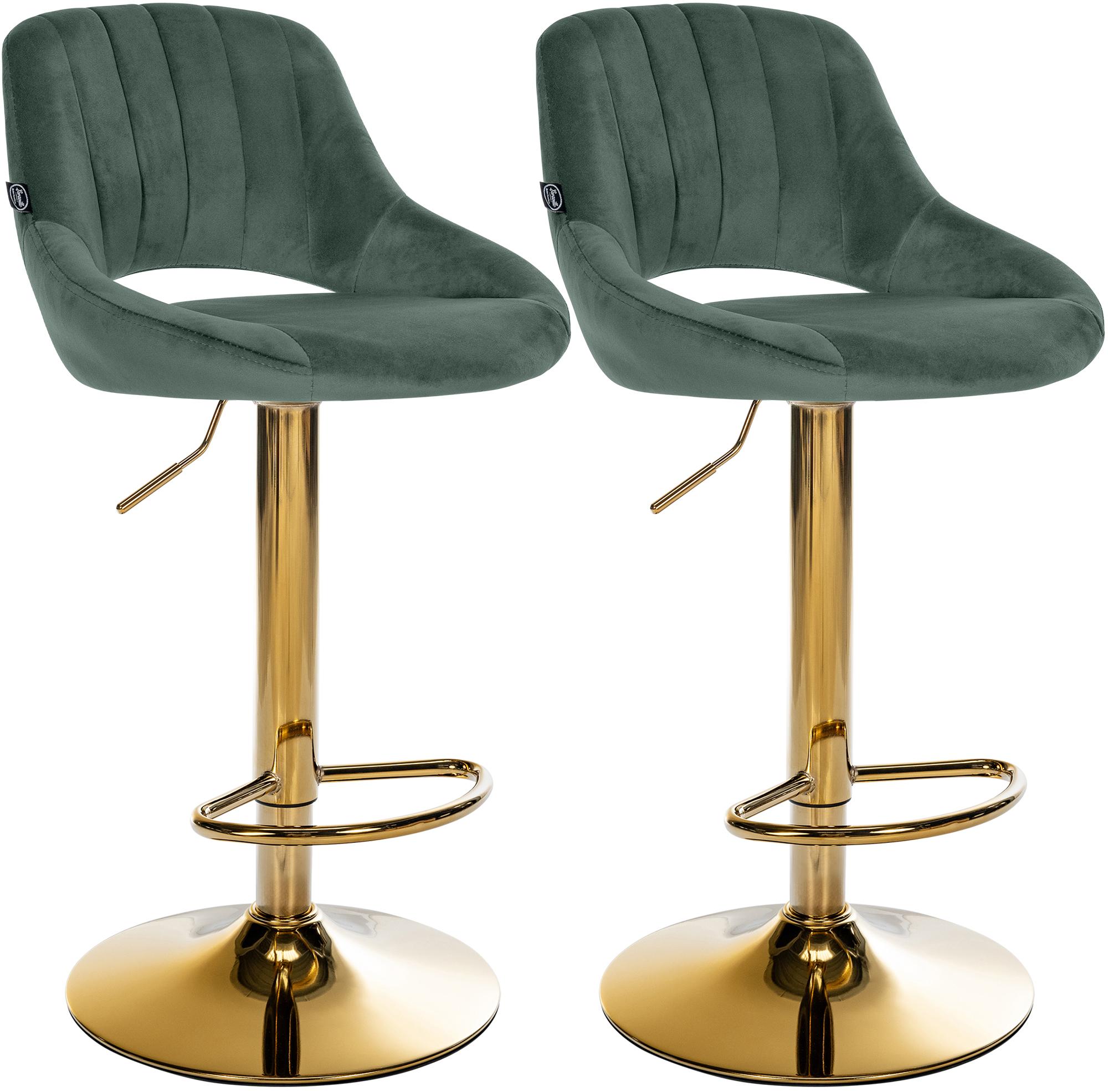 2er Set Barhocker Milet Samt G, grün