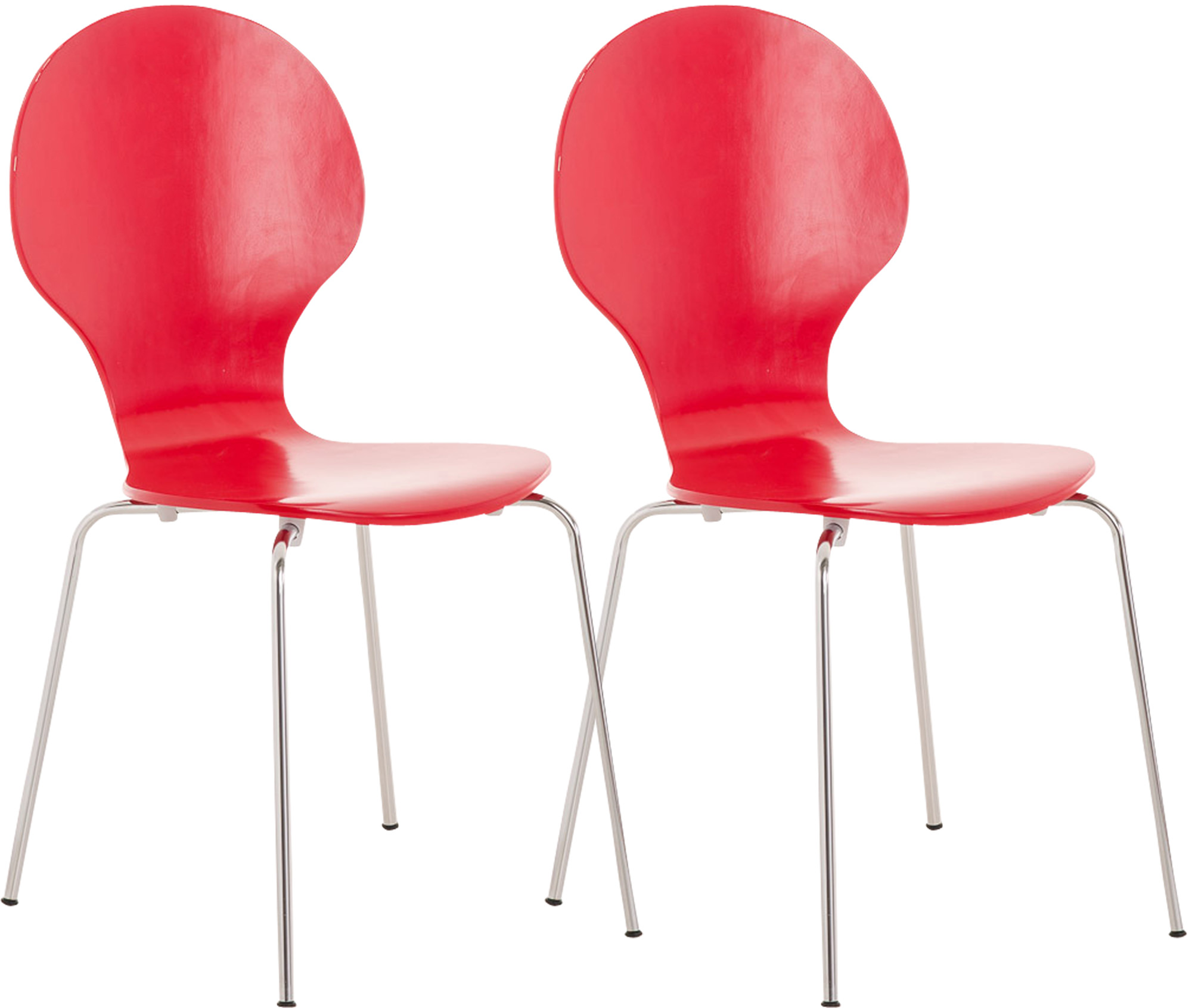 2er Set Besucherstuhl Diego, rot