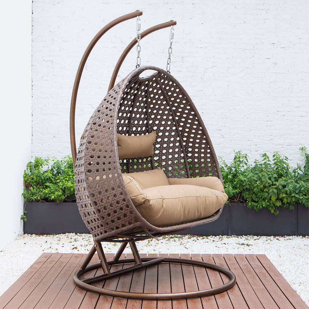 Polyrattan Hängesessel TWIN - Braun für 2 Personen