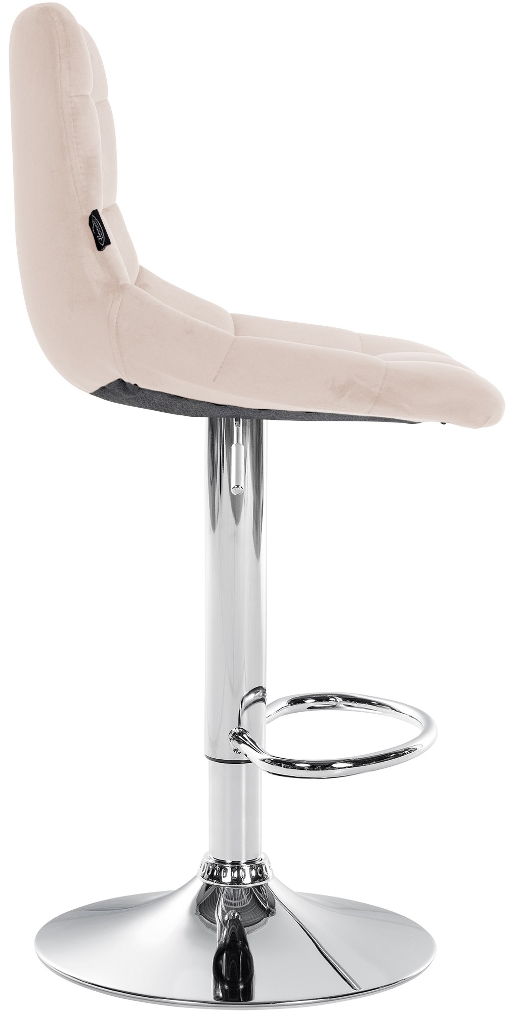 2er Set Barhocker Jerry Samt chrom, beige