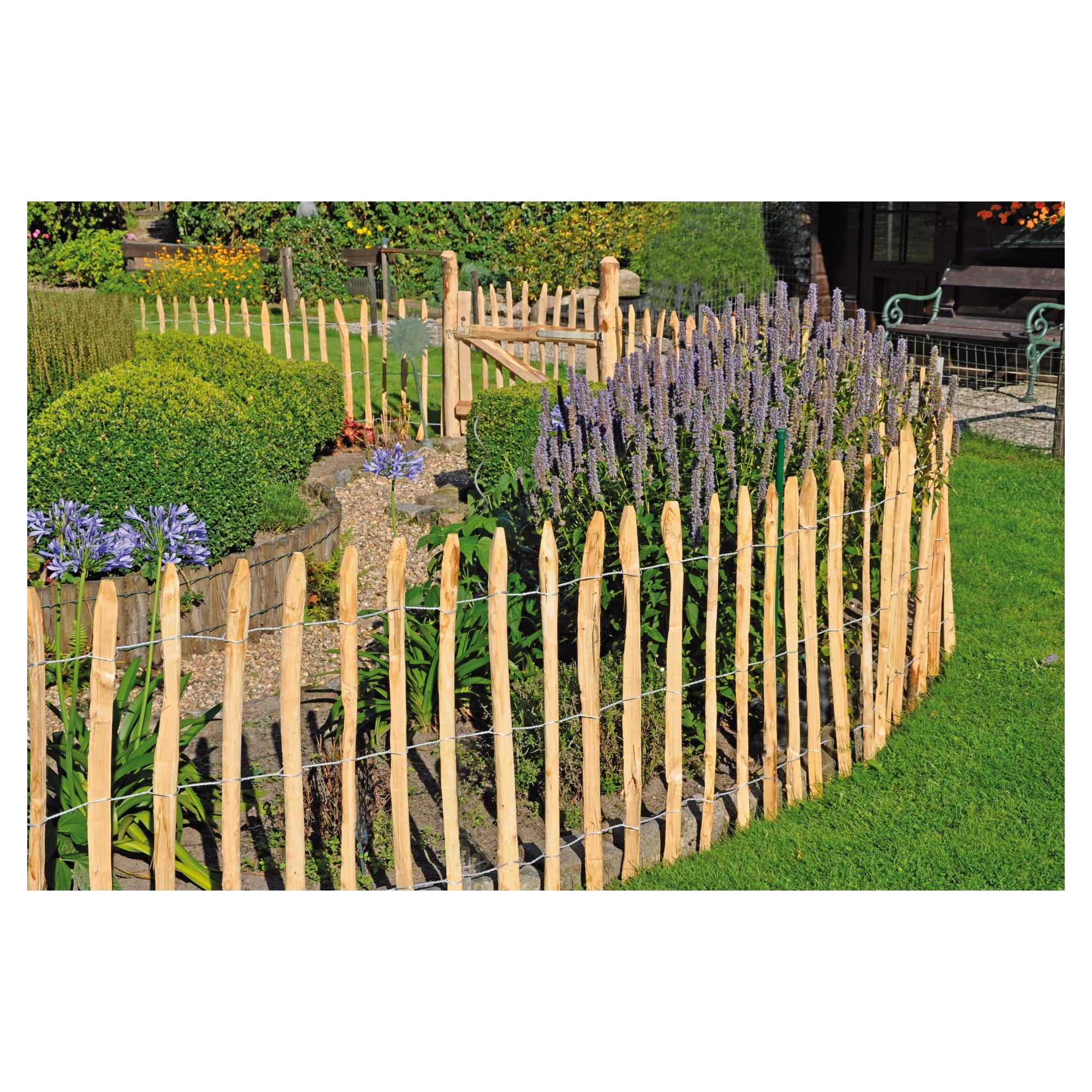 ROLLO-Lattenzaun, Lattenabstand 8-10 cm, Höhe 90 cm, Rollenlänge 5 m