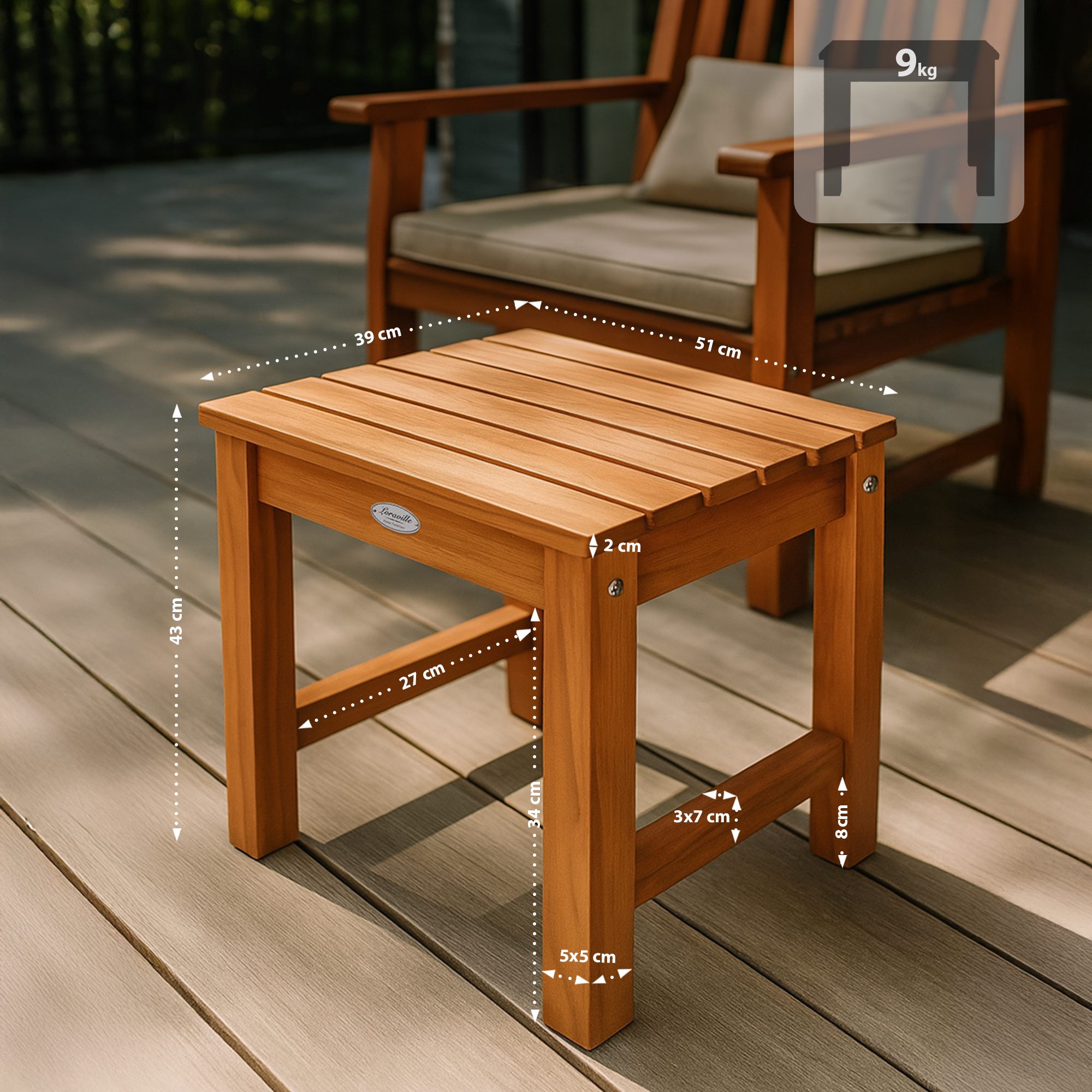 Beistelltisch Frankton, teak