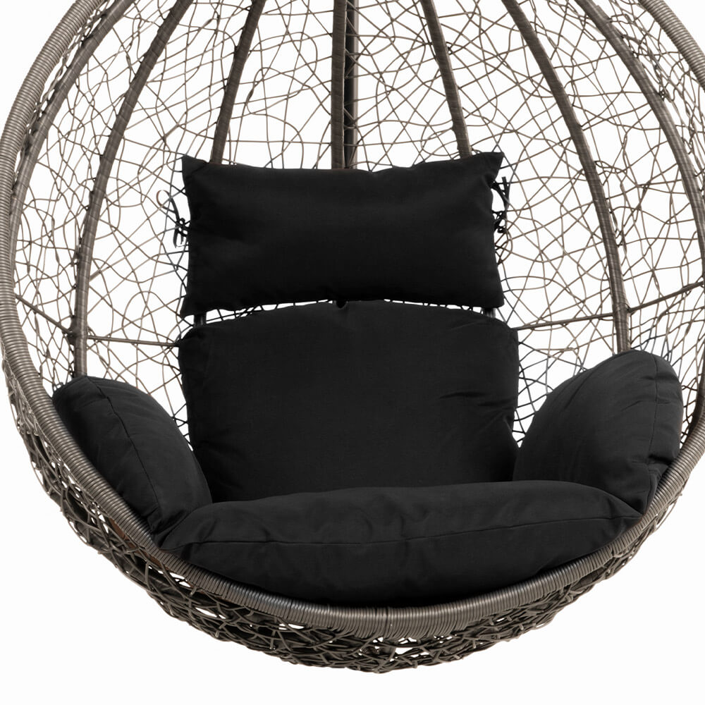 Polyrattan Hängesessel CIELO - Schwarz nur Kissen