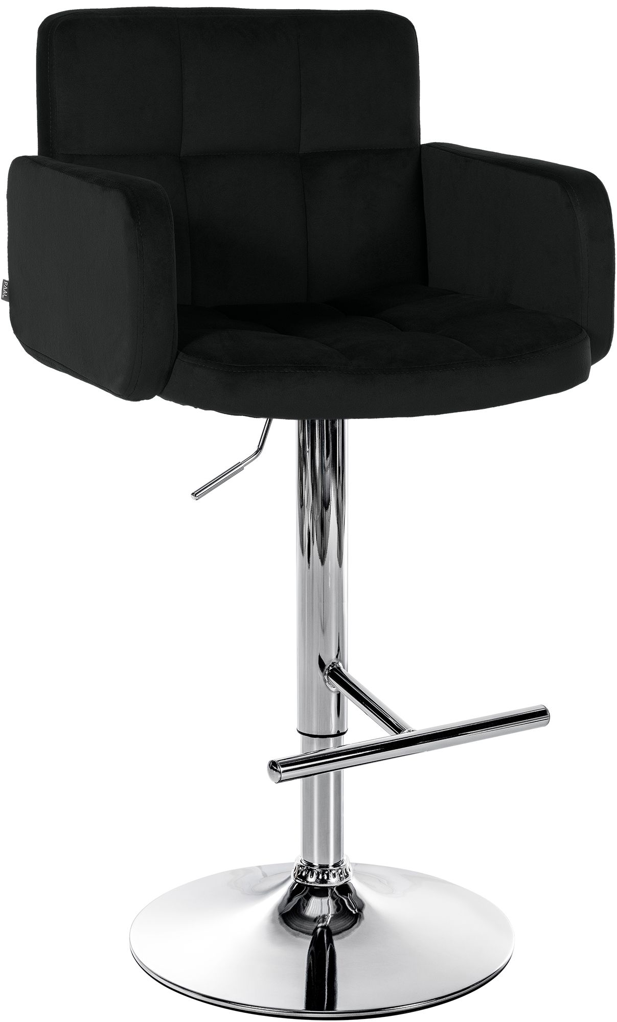 Barhocker Los Angeles Samt chrom, schwarz