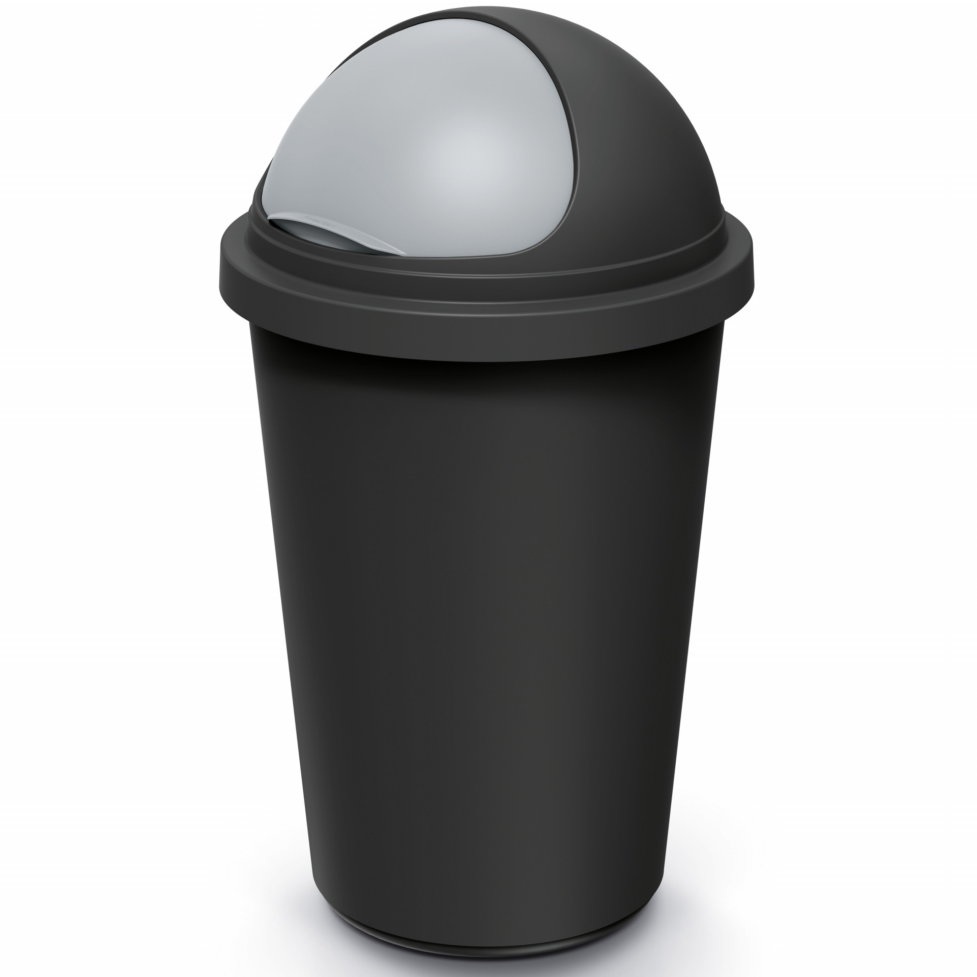 Mülleimer Schwarz/Grau Kunststoff 50L