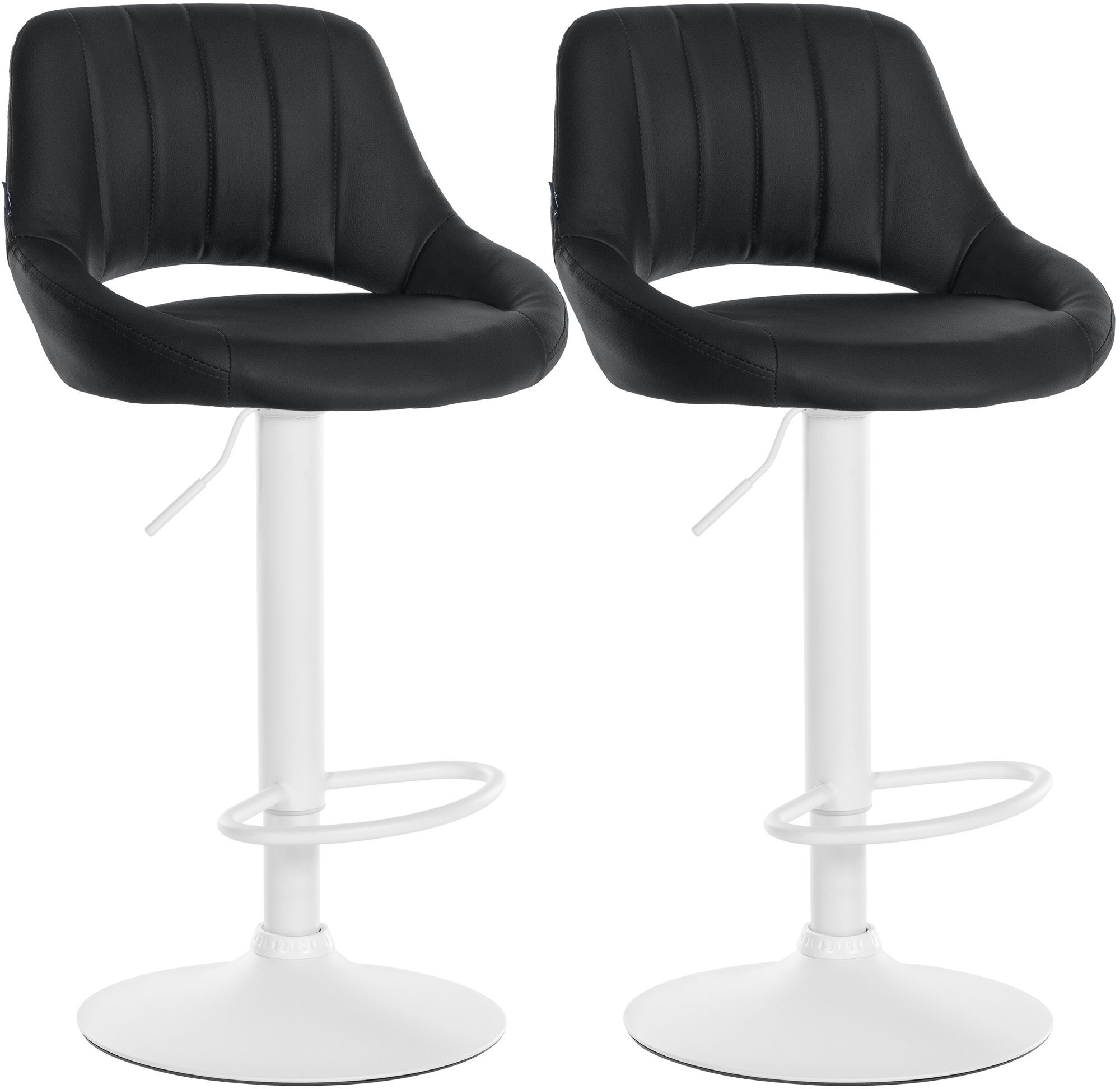 2er Set Barhocker Milet Kunstleder W, schwarz