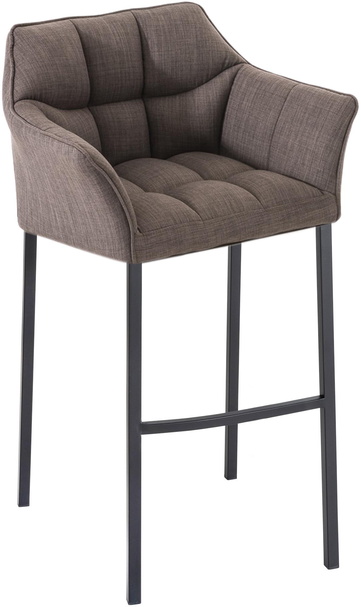 Barhocker Damaso B Stoff mit 4-Fuß Gestell, grau