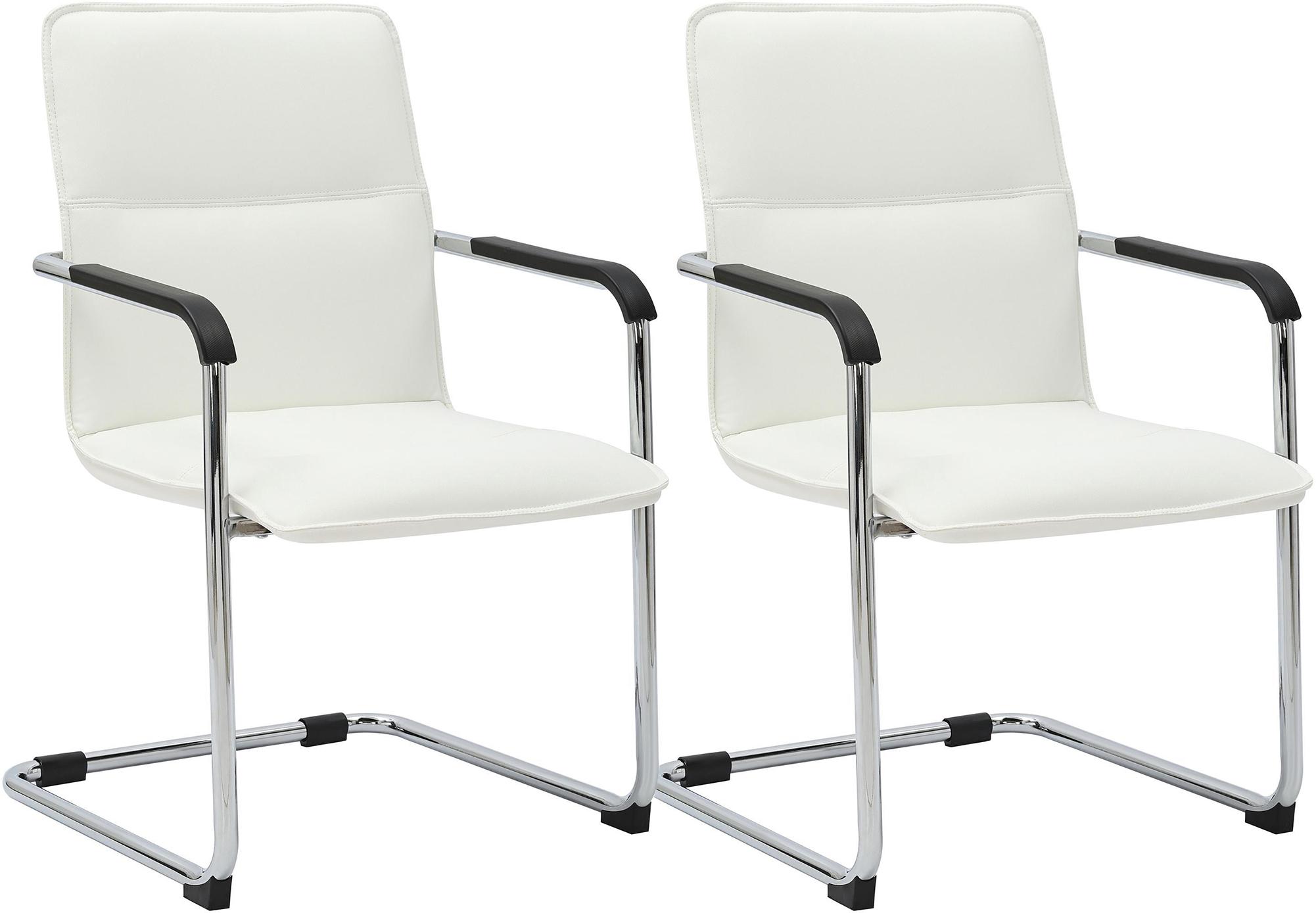 2er Set Besucherstuhl Seattle, weiß