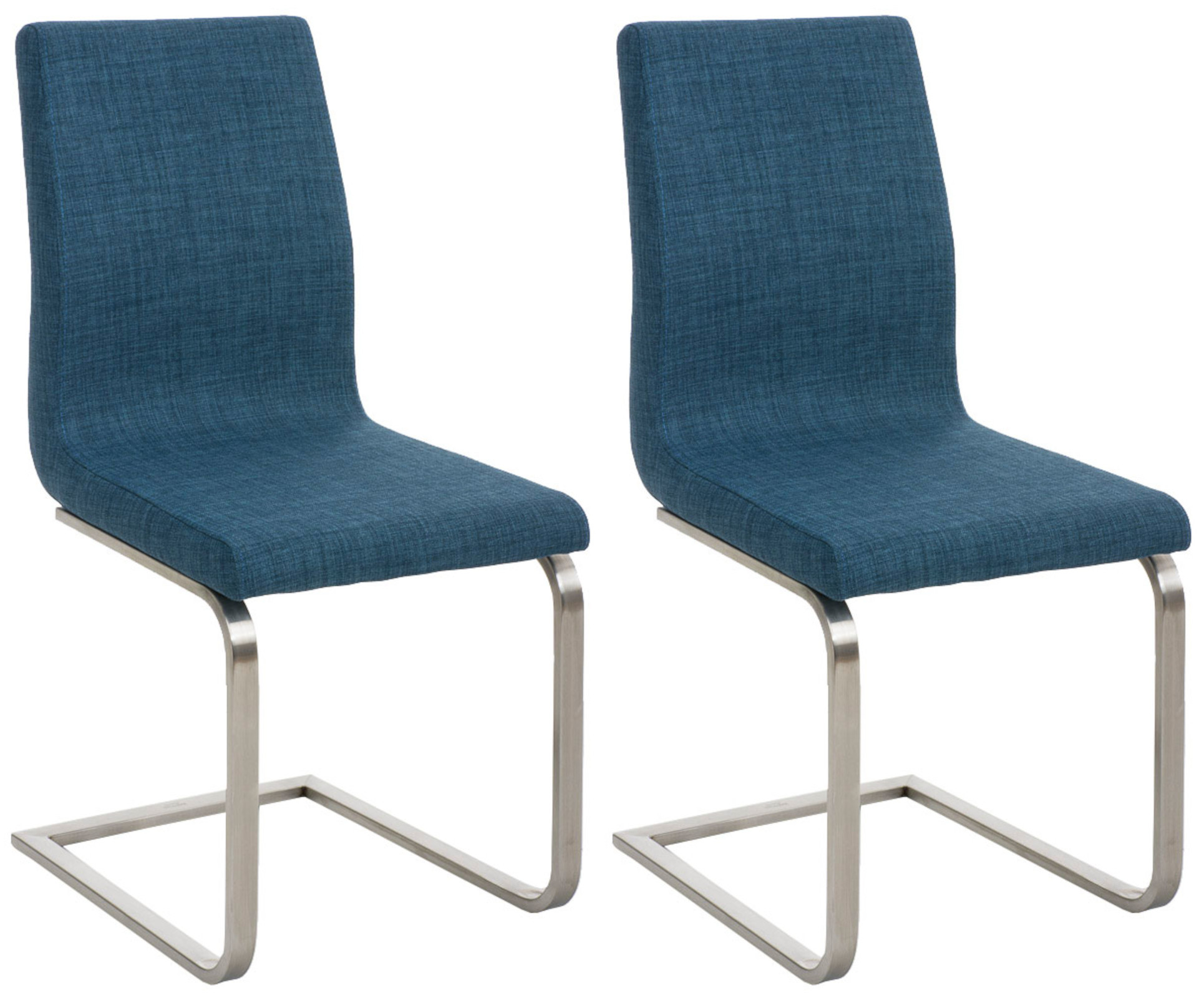 2er Set Esszimmerstühle Belfort Stoff, blau