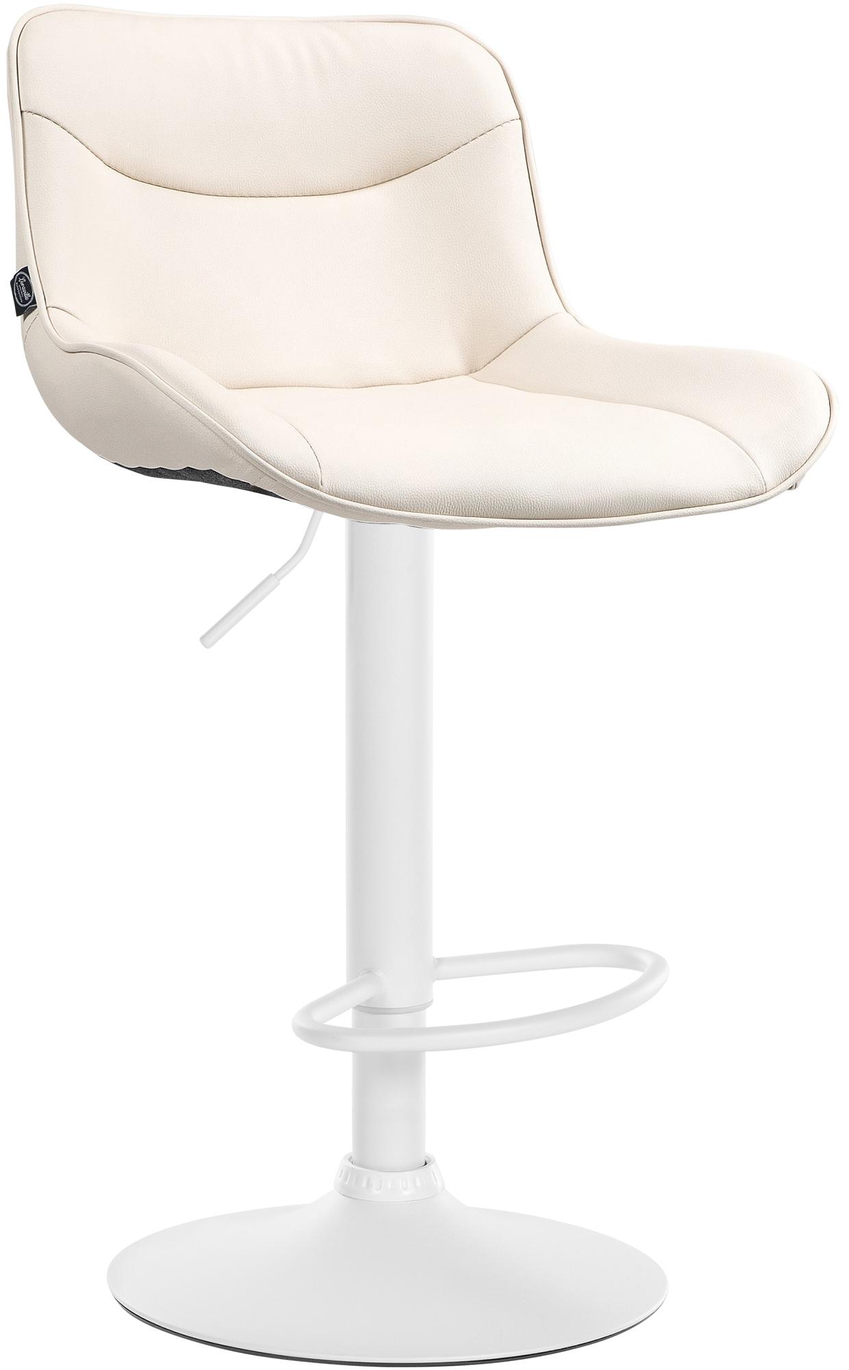 Barhocker Vonore Kunstleder weiß, creme
