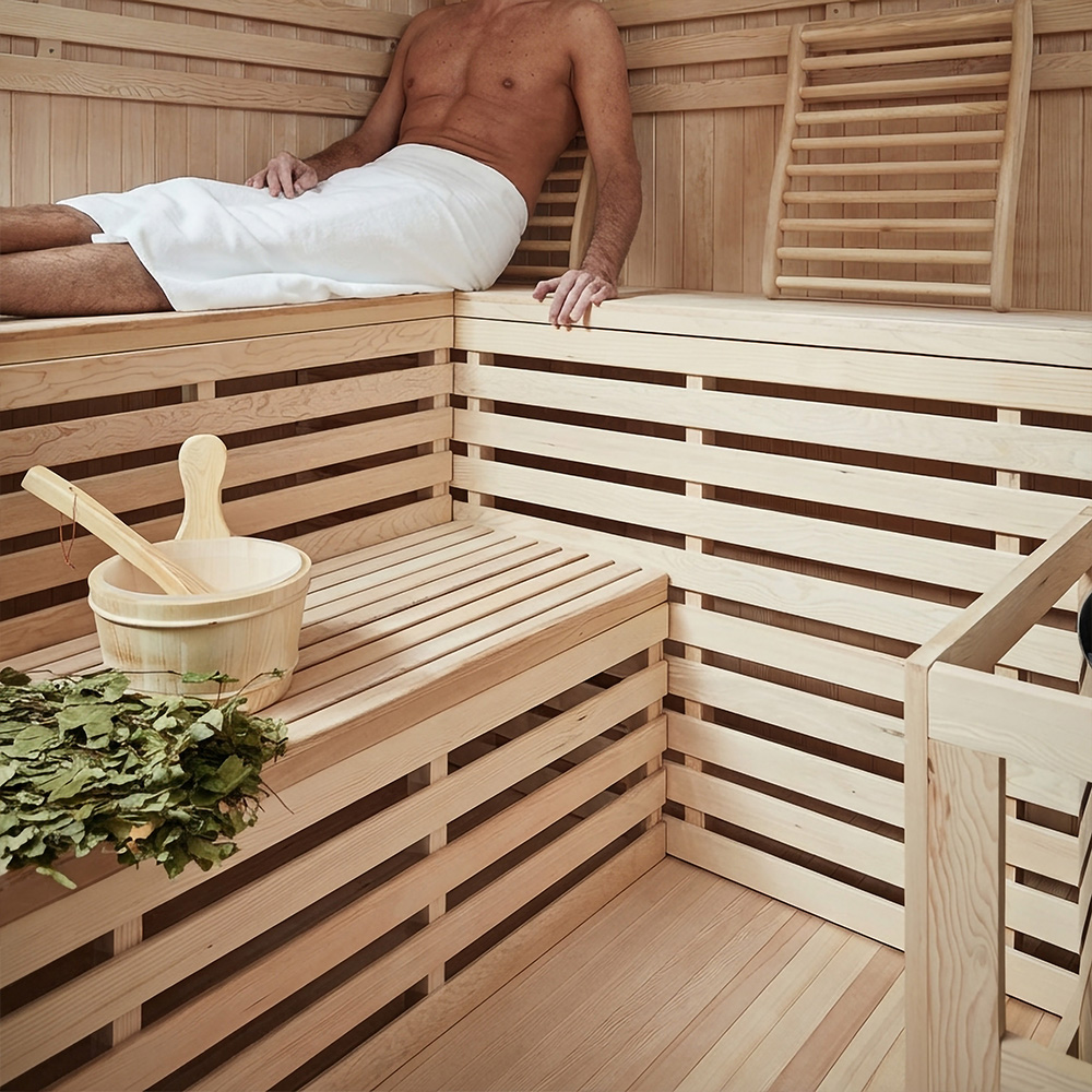 Traditionelle Sauna SKYLINE BIG XL - 200 x 200 cm für 6 Personen