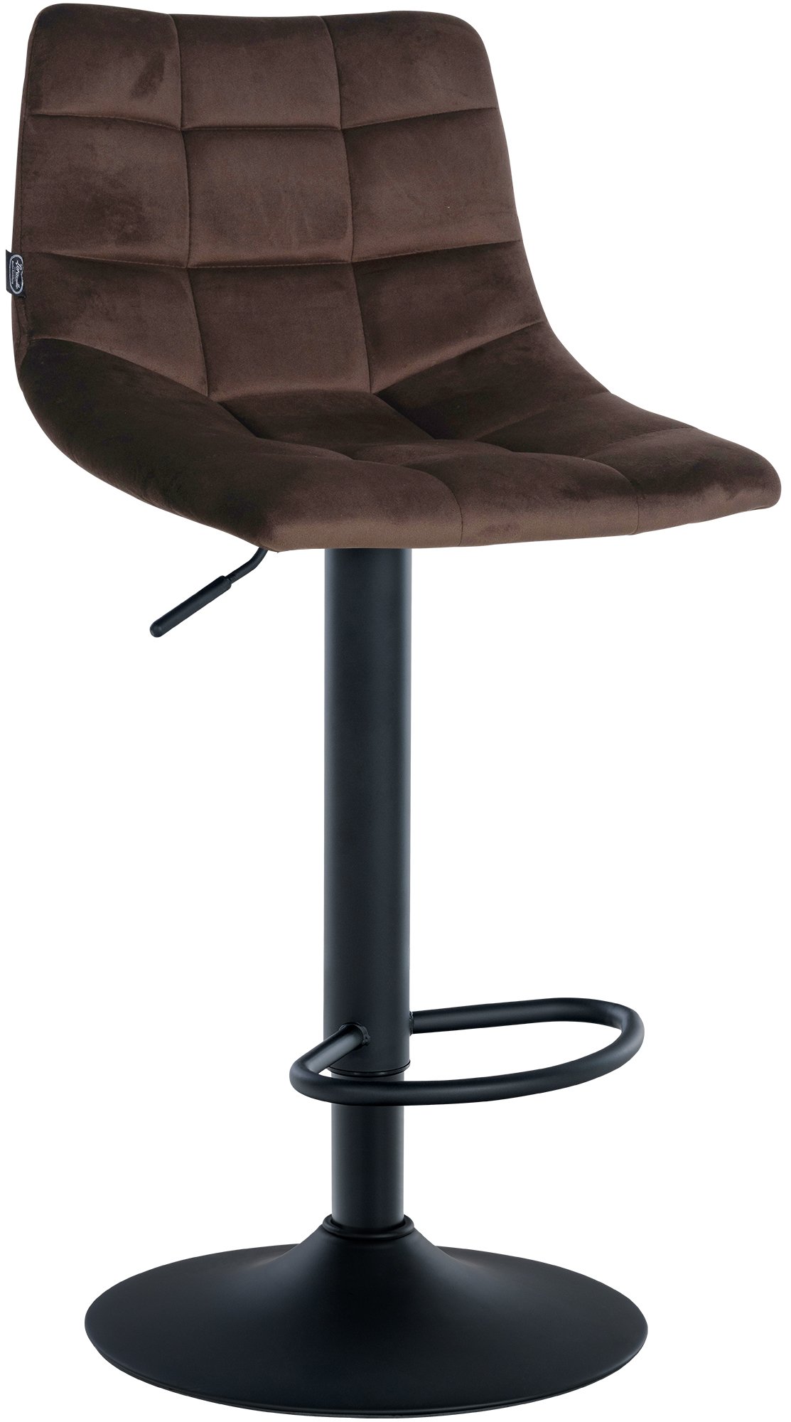 Barhocker Jerry Samt schwarz, braun