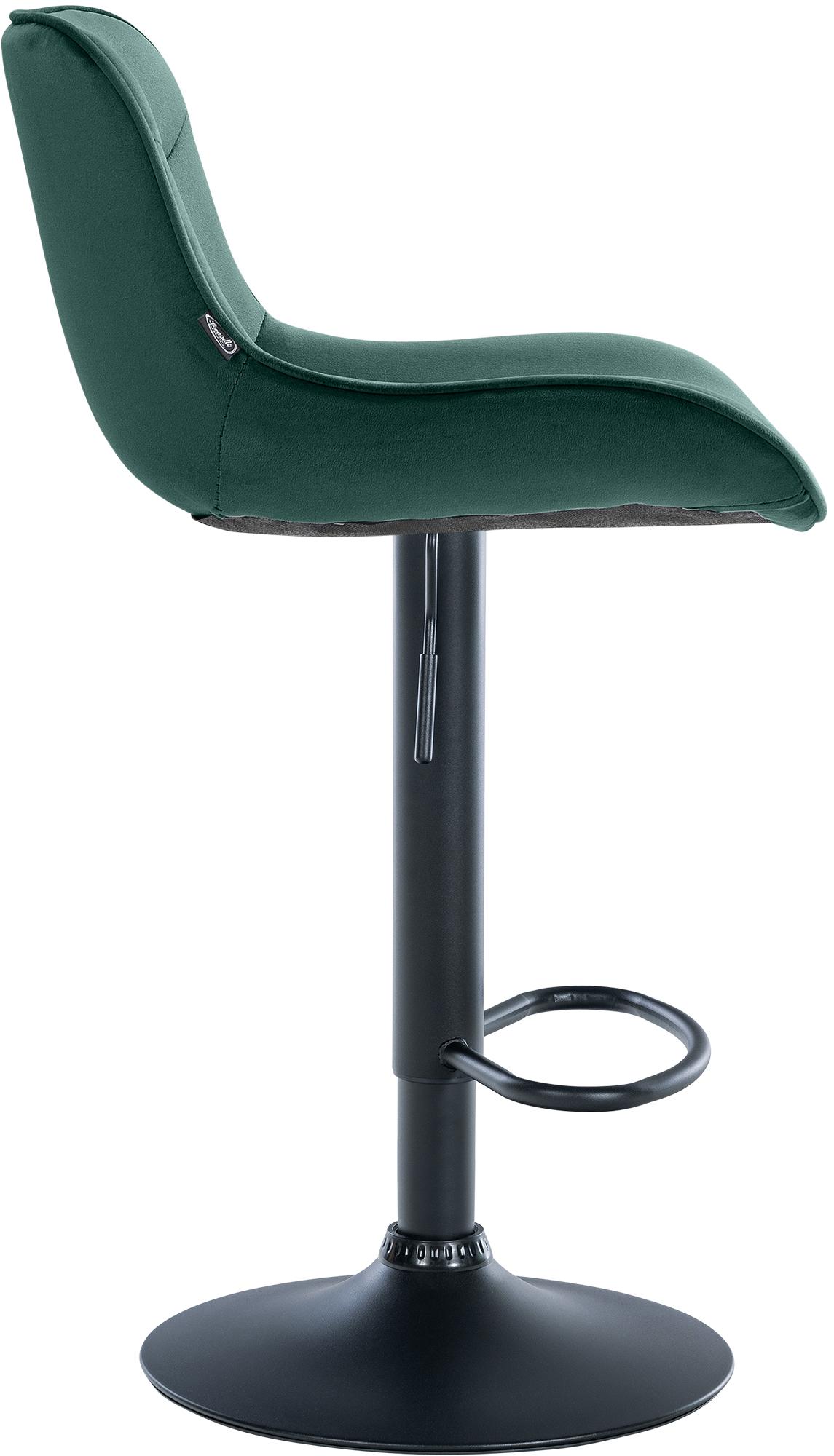 Barhocker Vonore Samt schwarz, grün