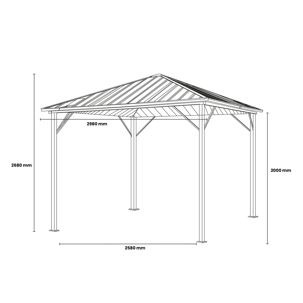 LED Solar Pavillon AZUR - 300 x 270 cm