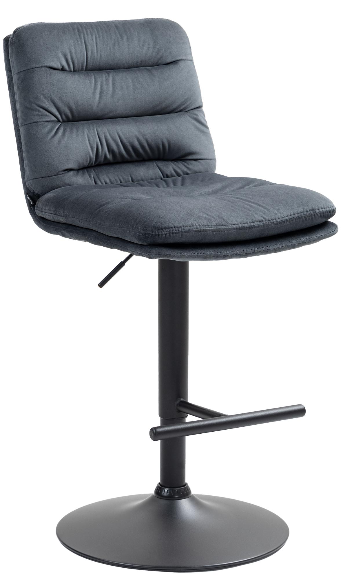 Barhocker Damar Samt schwarz, dunkelgrau
