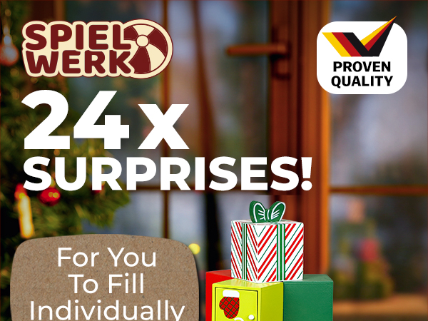 Adventskalender Geschenkpyramide XL Holz Bunt