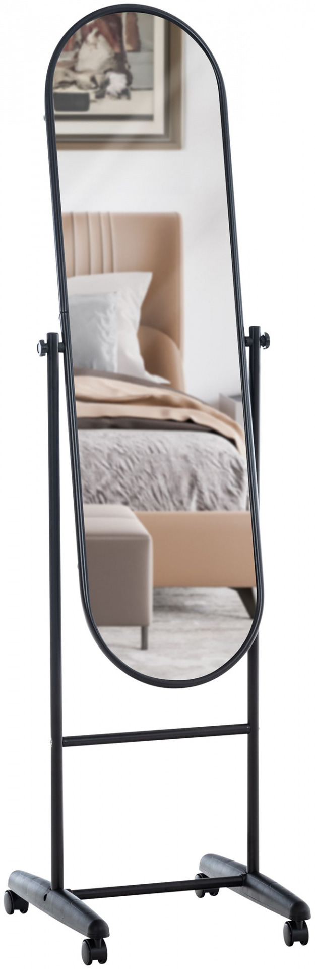 Standspiegel Nane Oval, schwarz