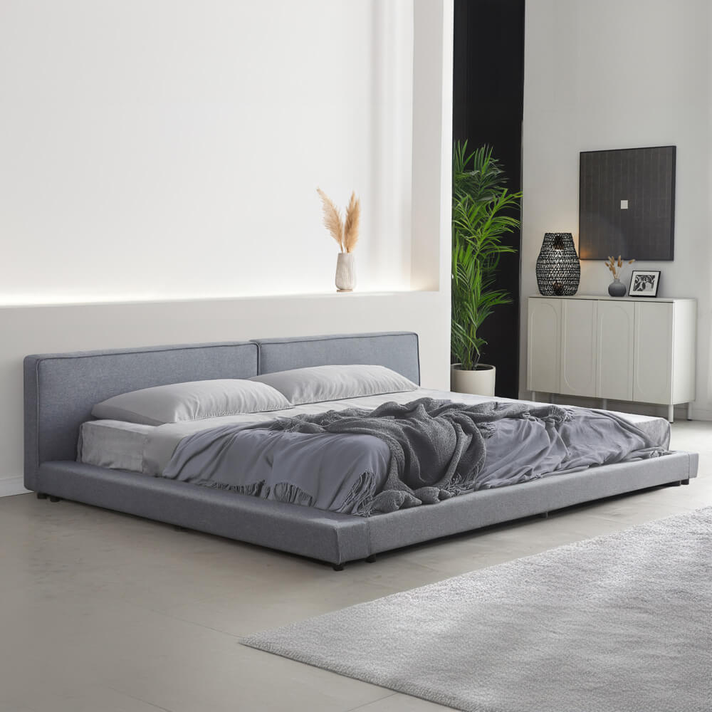 Bett mit Ablage GALAXIS - 270 x 200 cm Grau