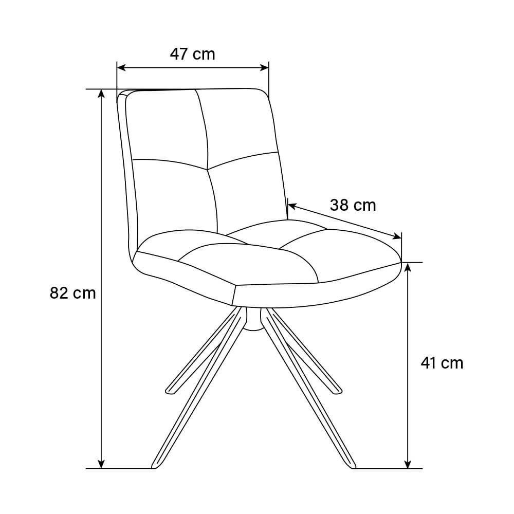 Esszimmerstuhl drehbar Webstoff NODA – 2er Set Grau / Braun