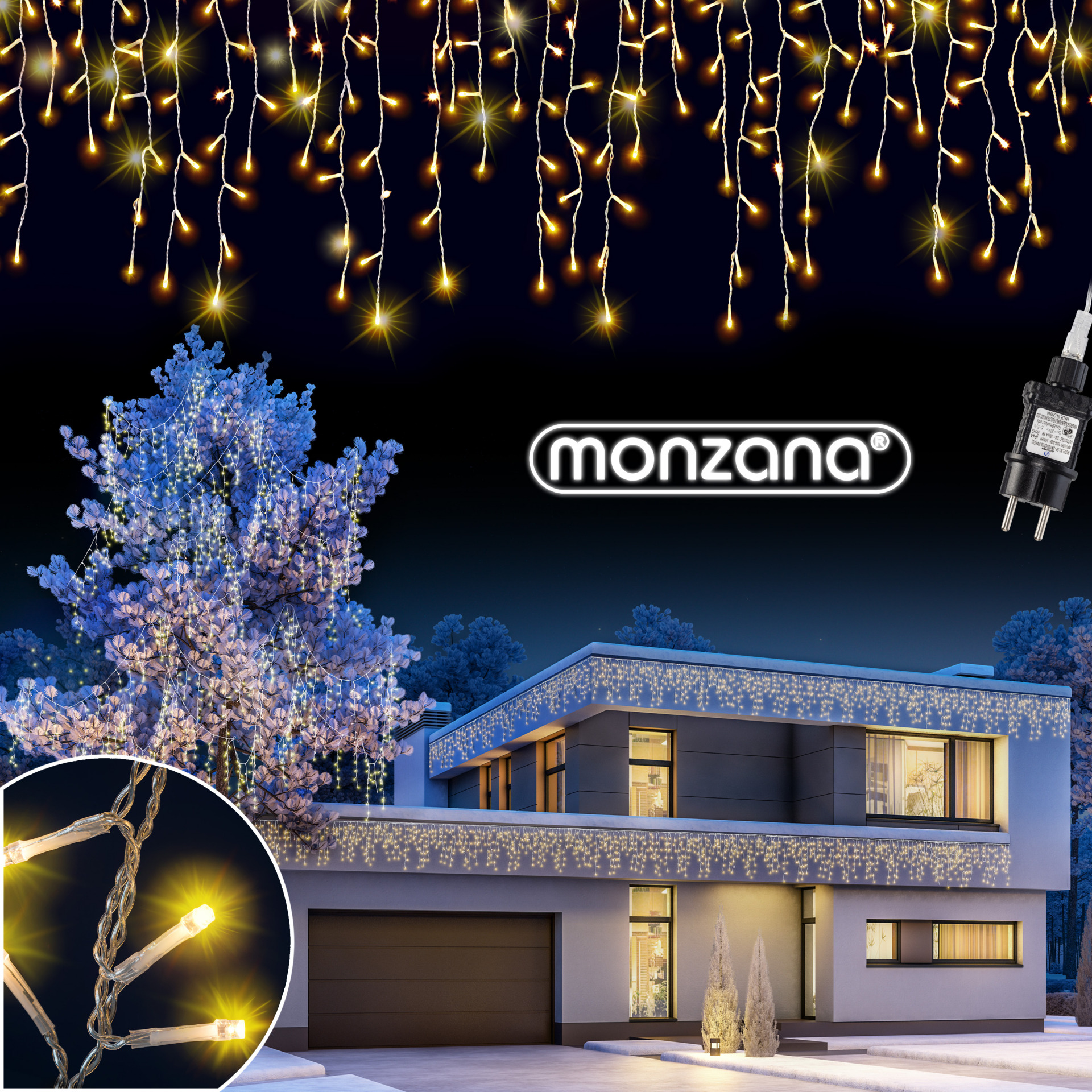 Regenlichterkette LED Warmweiß 15m