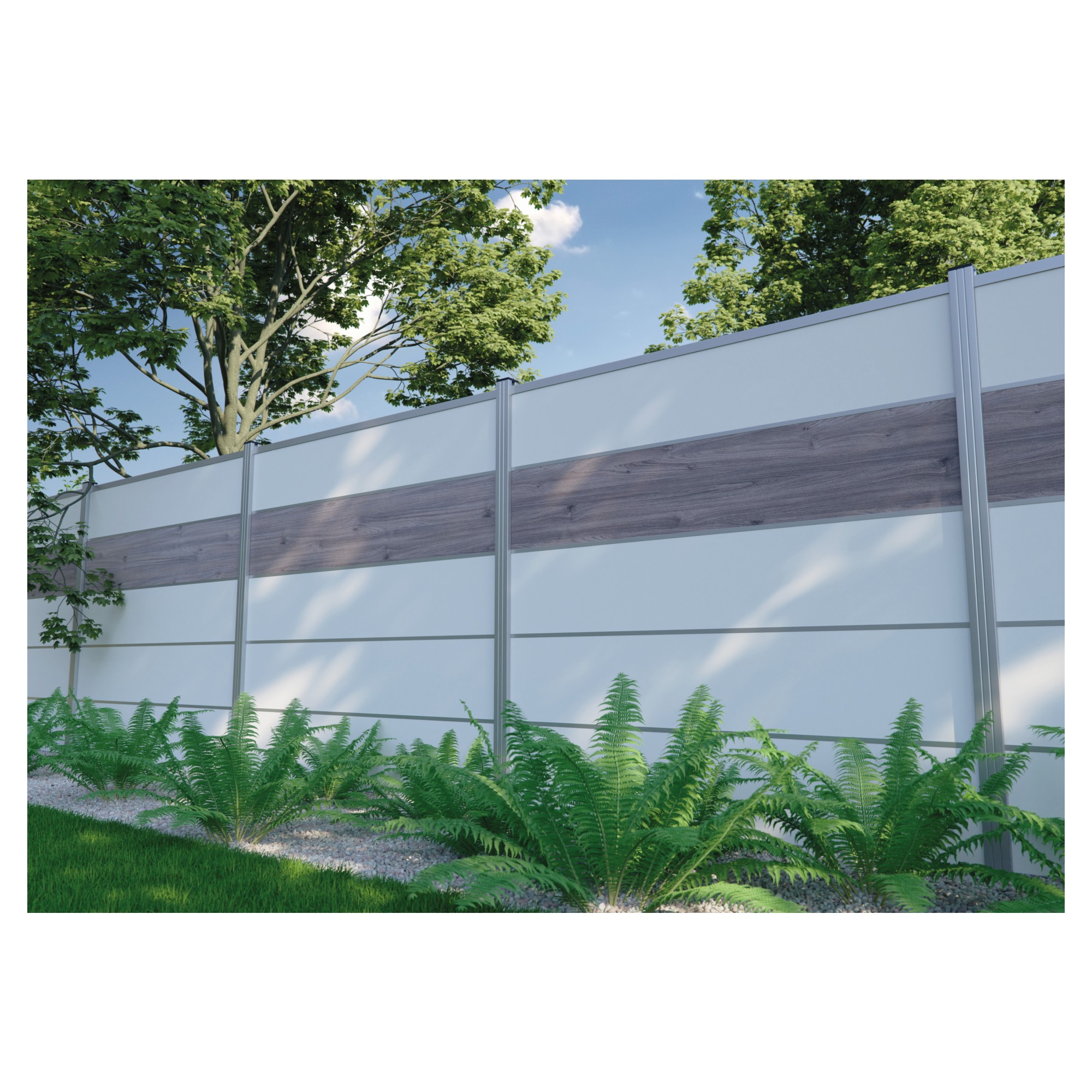 FARÖ-Serie HPL-Steckzaunsystem, Zaunlamelle WEIß, 6 x 329 x 1792 mm