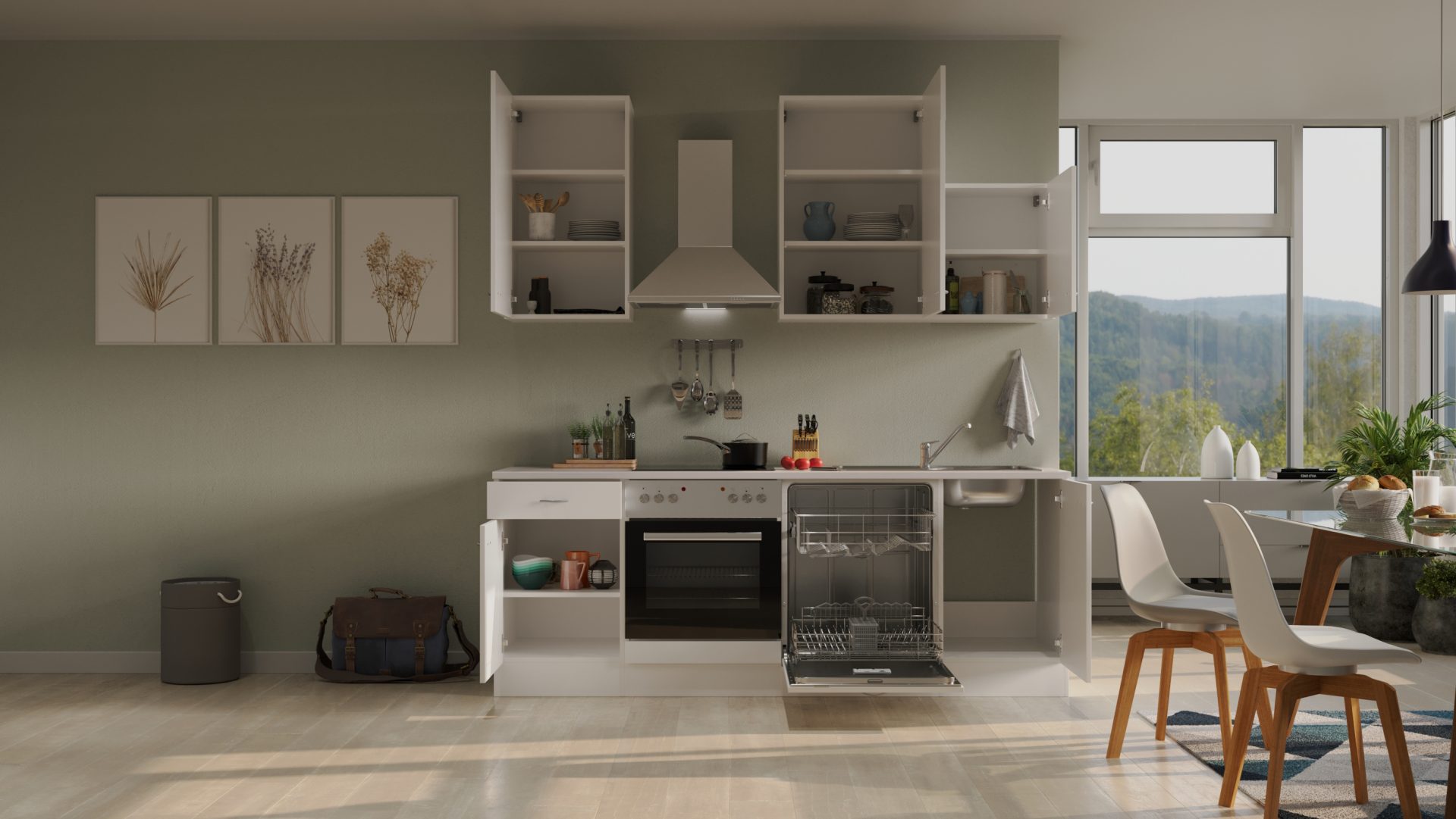 Küchenzeile WITO 220 cm mit E-Geräten