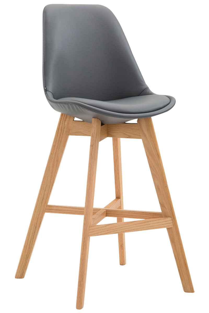 Barhocker Cannes Kunstleder Natura, grau