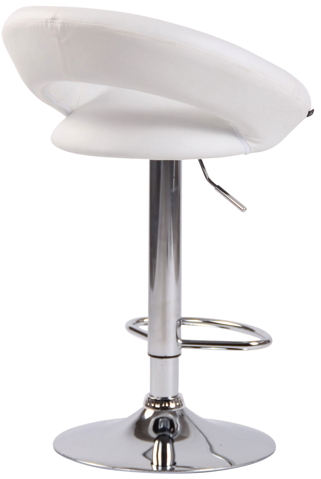 Barhocker Olinda Kunstleder chrom, weiß