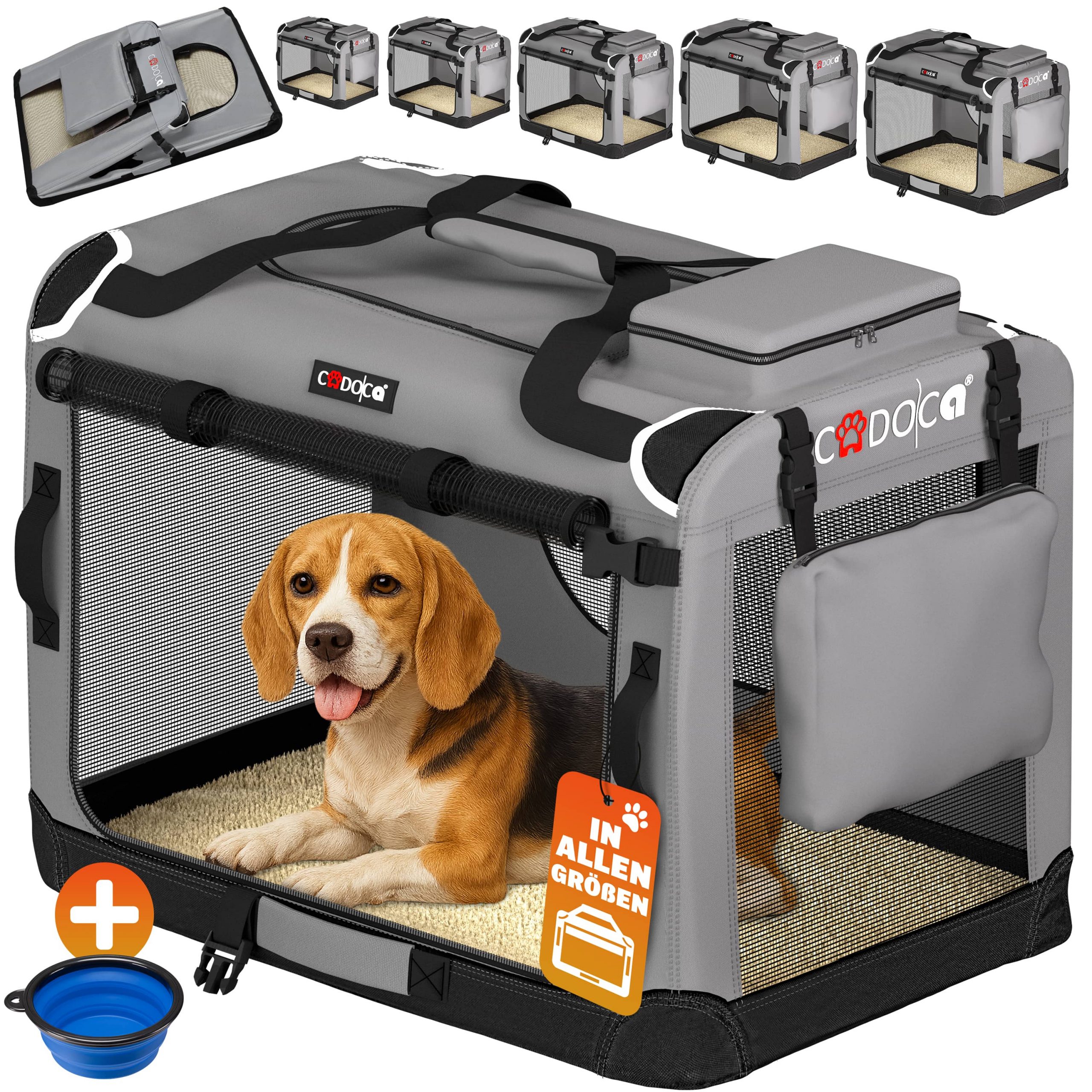 Hundebox faltbar L 70x52x50cm Grau