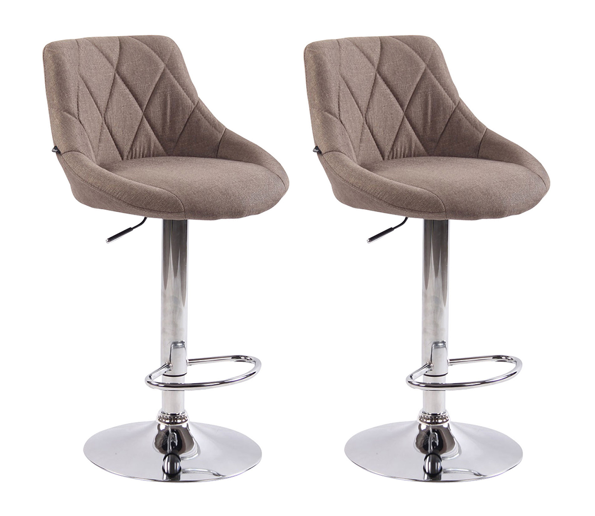 2er Set Barhocker Lazio Stoff C, taupe