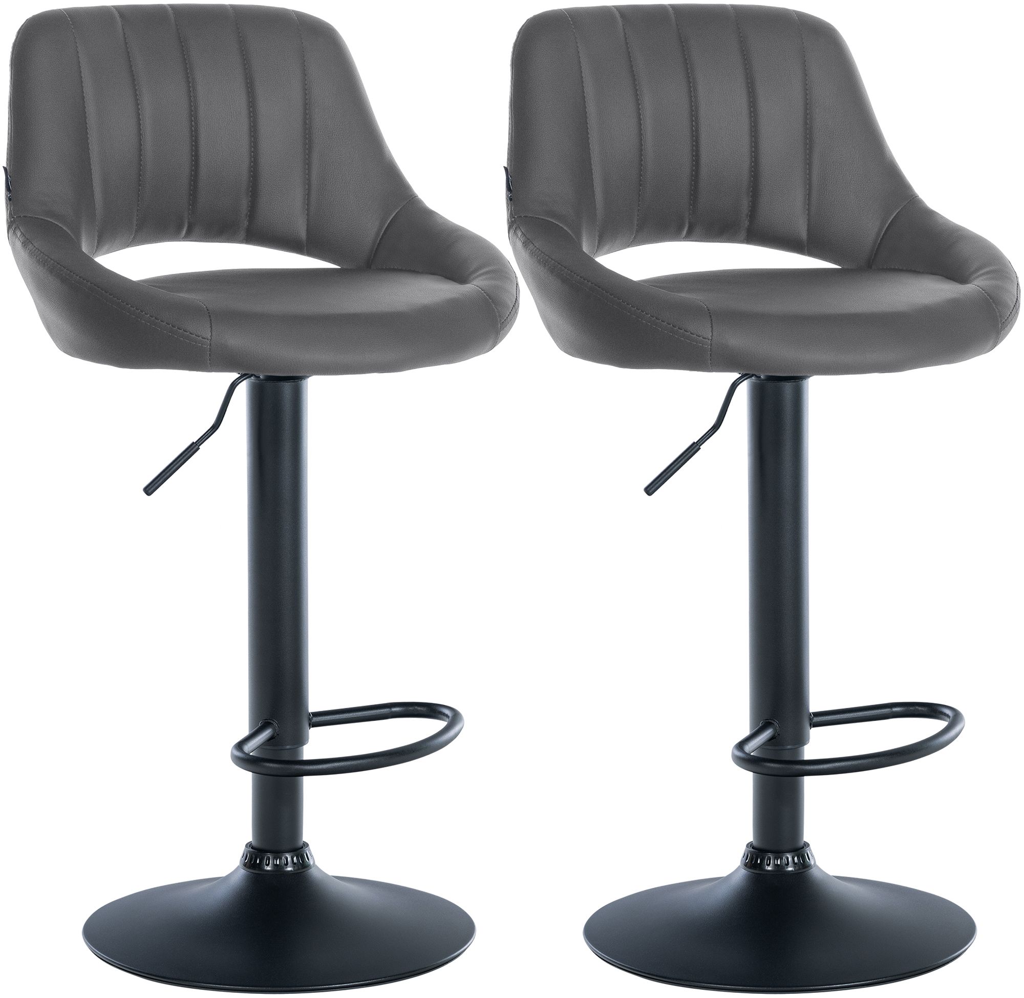 2er Set Barhocker Milet Kunstleder B, grau