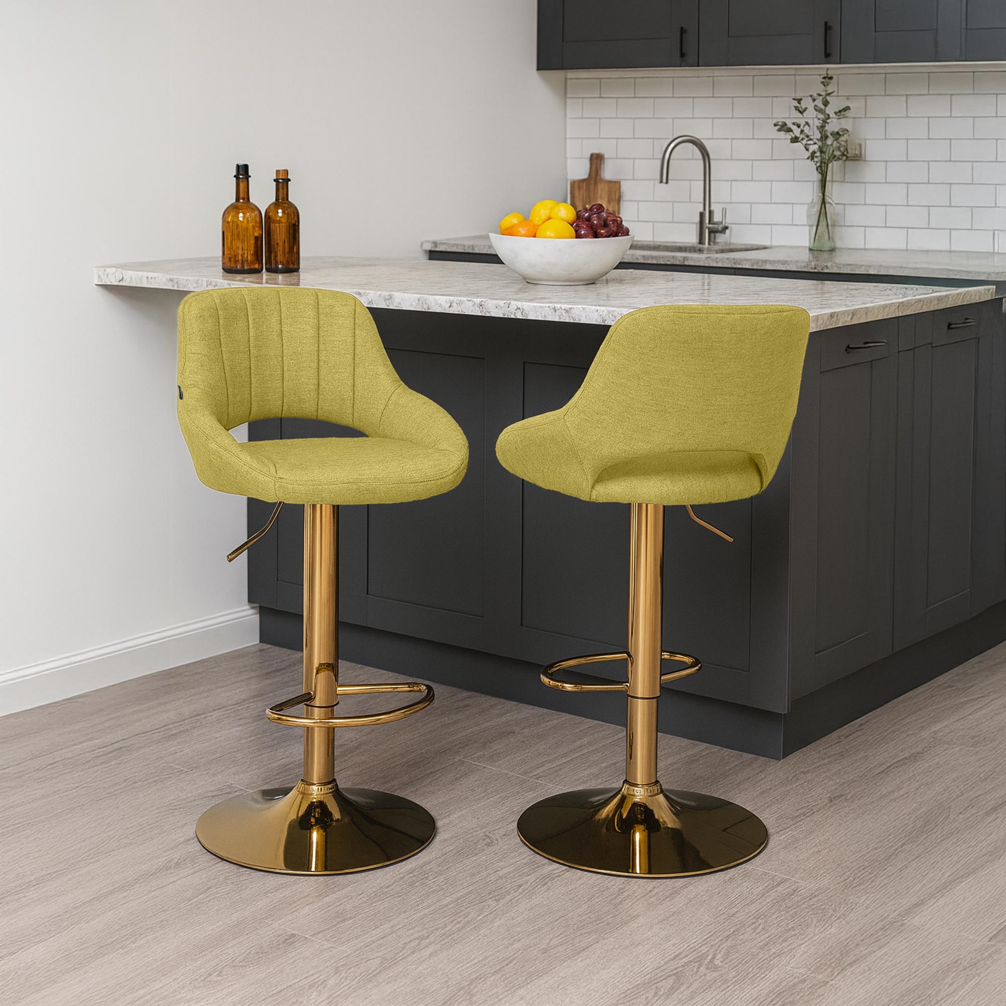 2er Set Barhocker Milet Stoff G, grün