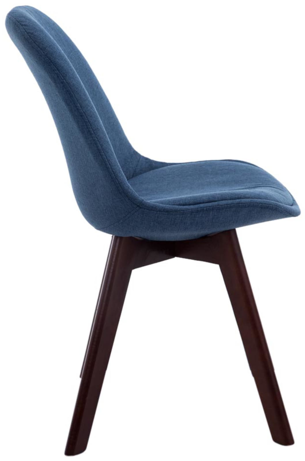 4er Set Besucherstühle Borneo V2 Walnuss Stoff, blau