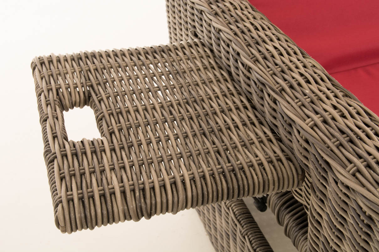 Sofa Ancona Rubinrot 5mm, grau-meliert
