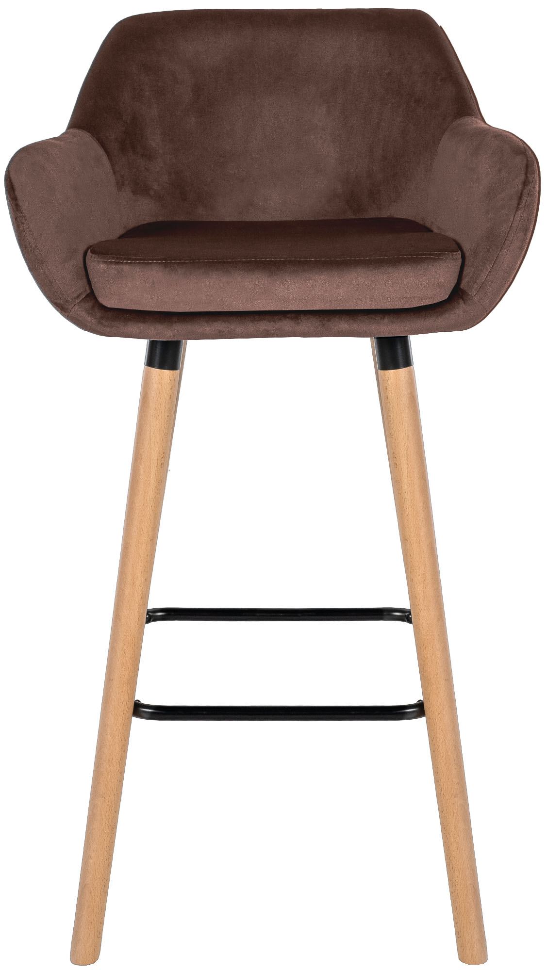 2er Set Barhocker Grant Samt, coffee
