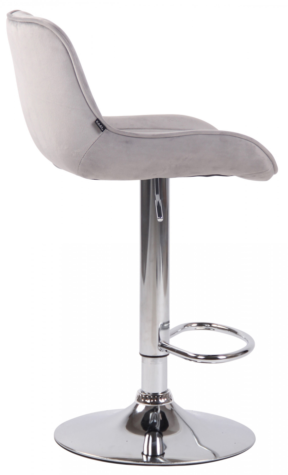 Barhocker Lentini Samt chrom, grau