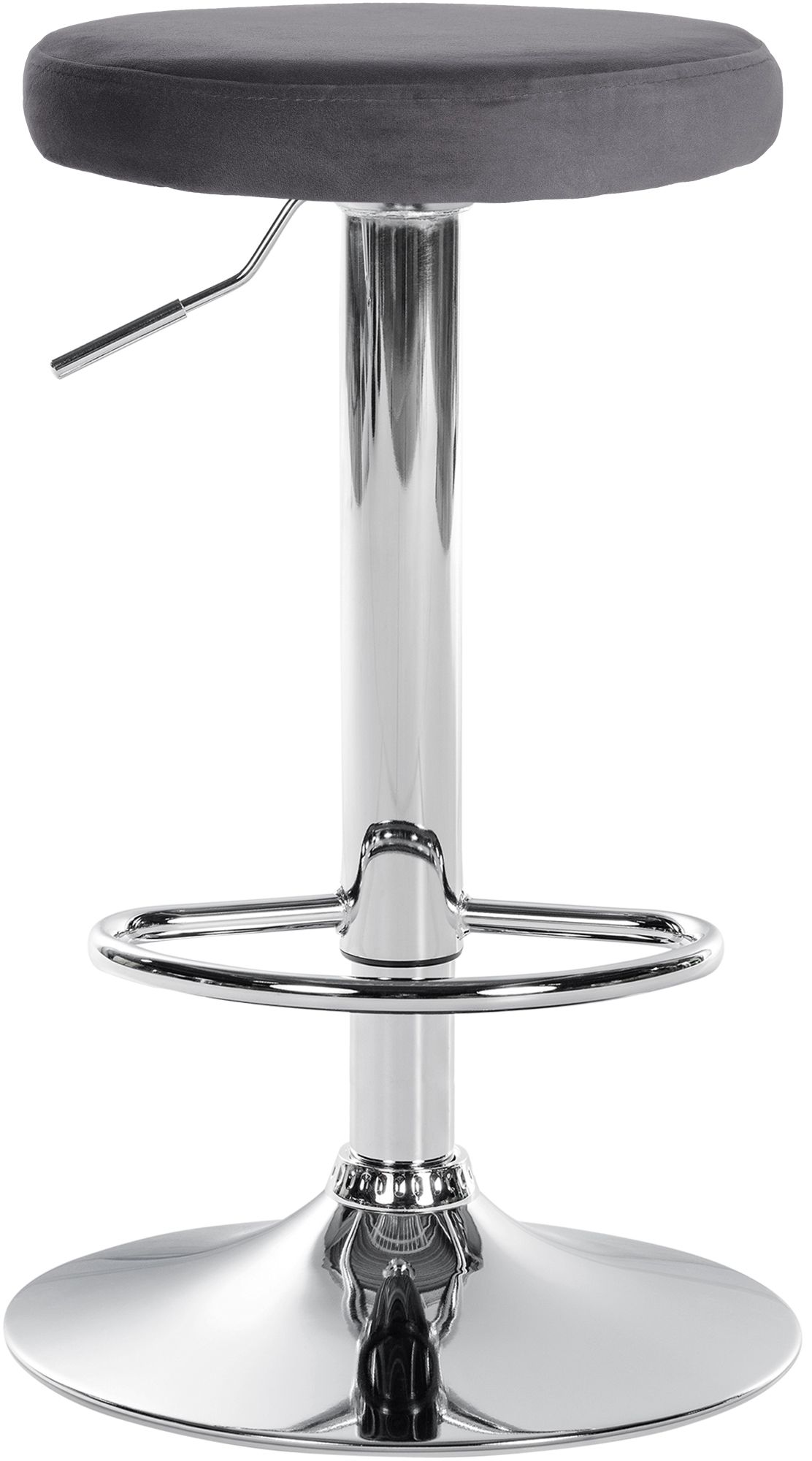 Barhocker Ponte Samt chrom, dunkelgrau