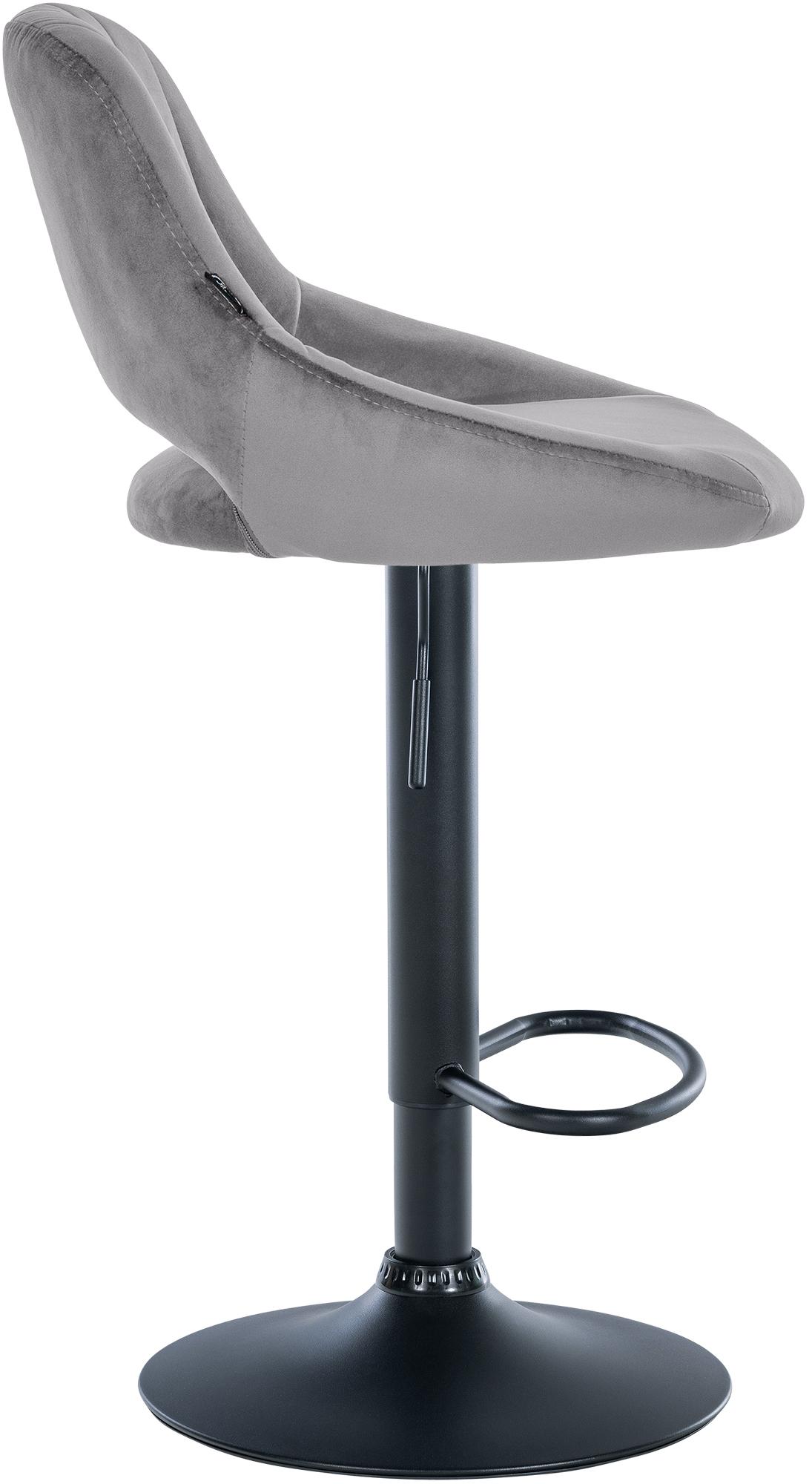 Barhocker Milet Samt schwarz, dunkelgrau